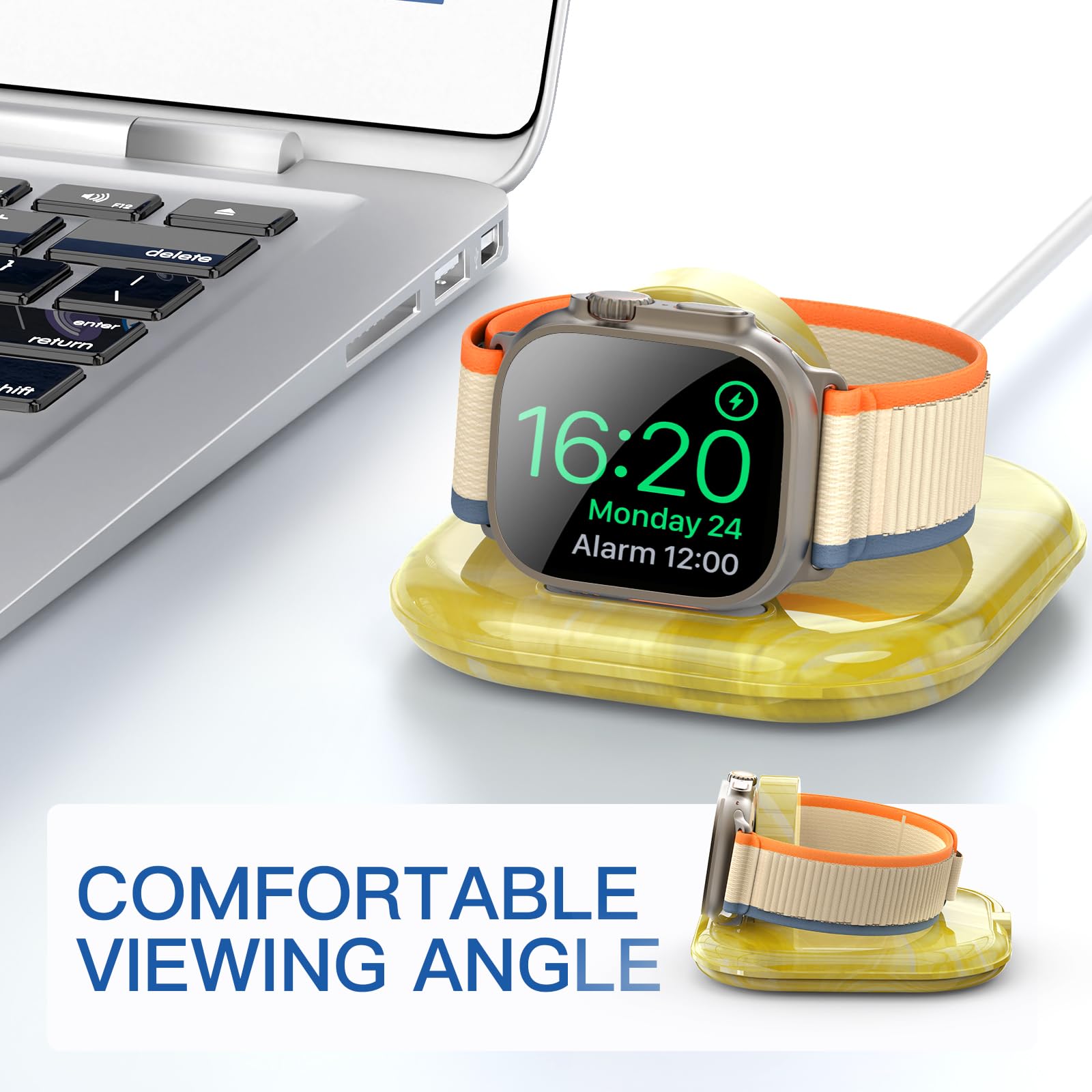 for Apple Watch Magnetic Charging Dock - Fast Magnetic Charger Stand, Compatible with Apple Watch Series 2/3/4/5/6/7/8/9/10/Ultra 1 2, Supports Nightstand Mode, Portable Design for Travel