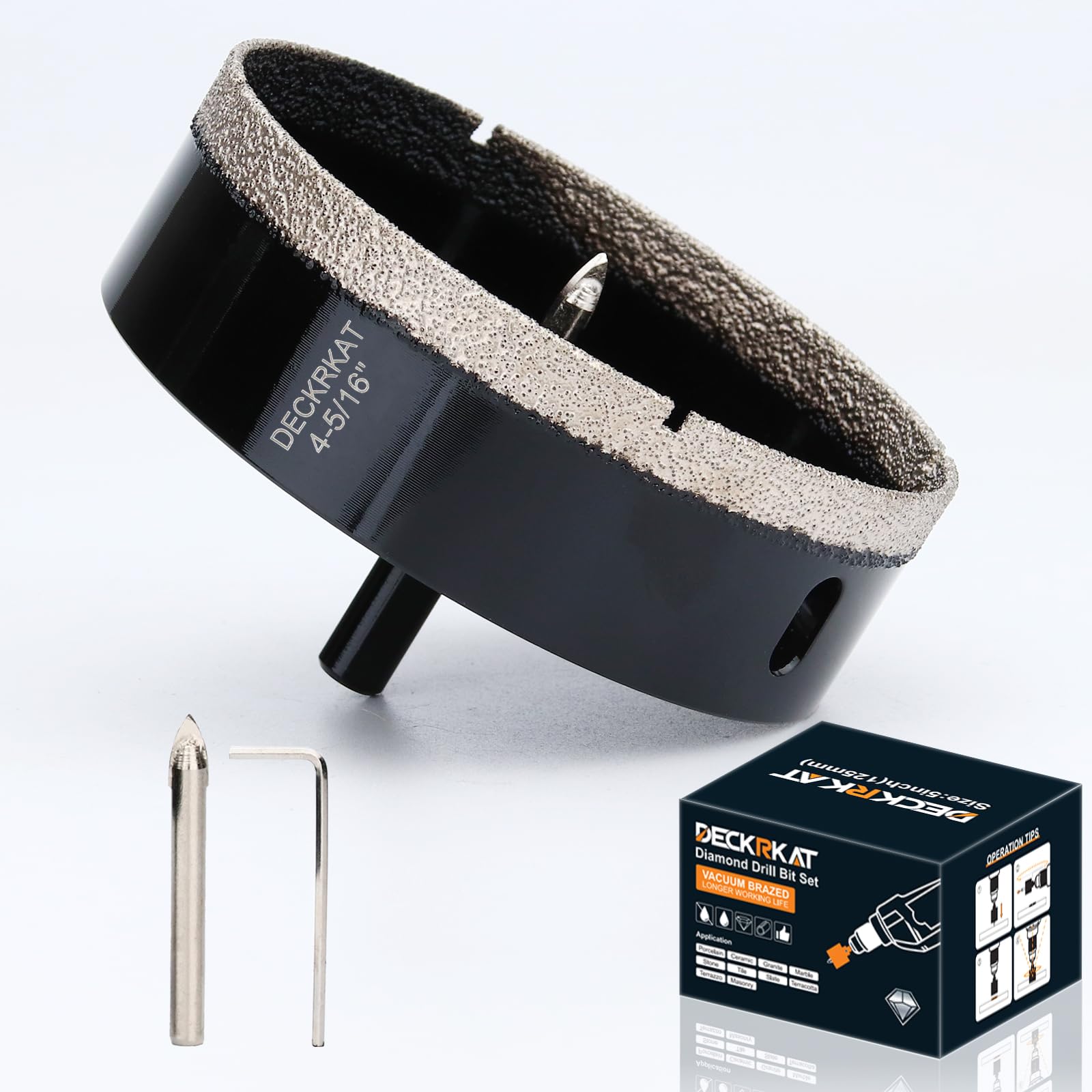 1 Inch Diamond Hole-Saw Bits with Pilot Drill Bit - 2pc 1" Diamond Tipped Tile Hole Saws with Guiding Bit Accurate Drilling for Porcelain Tile Ceramic Pottery Granite Stone Glass Bottles 25mm