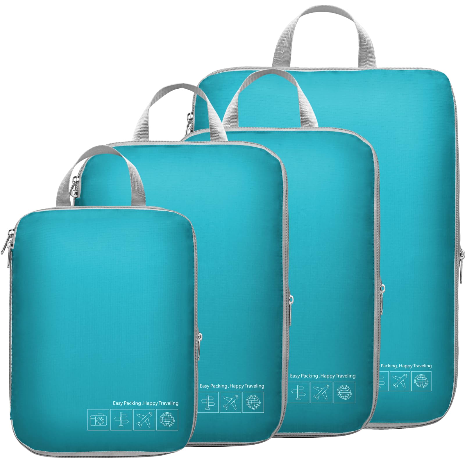 Cambond Compression Packing Cubes for Travel - Lightweight Expandable Travel Bags Luggage Organizers Travel Essentials Compression Cubes for Travel Space Saver for Carry on Suitcases Organizer