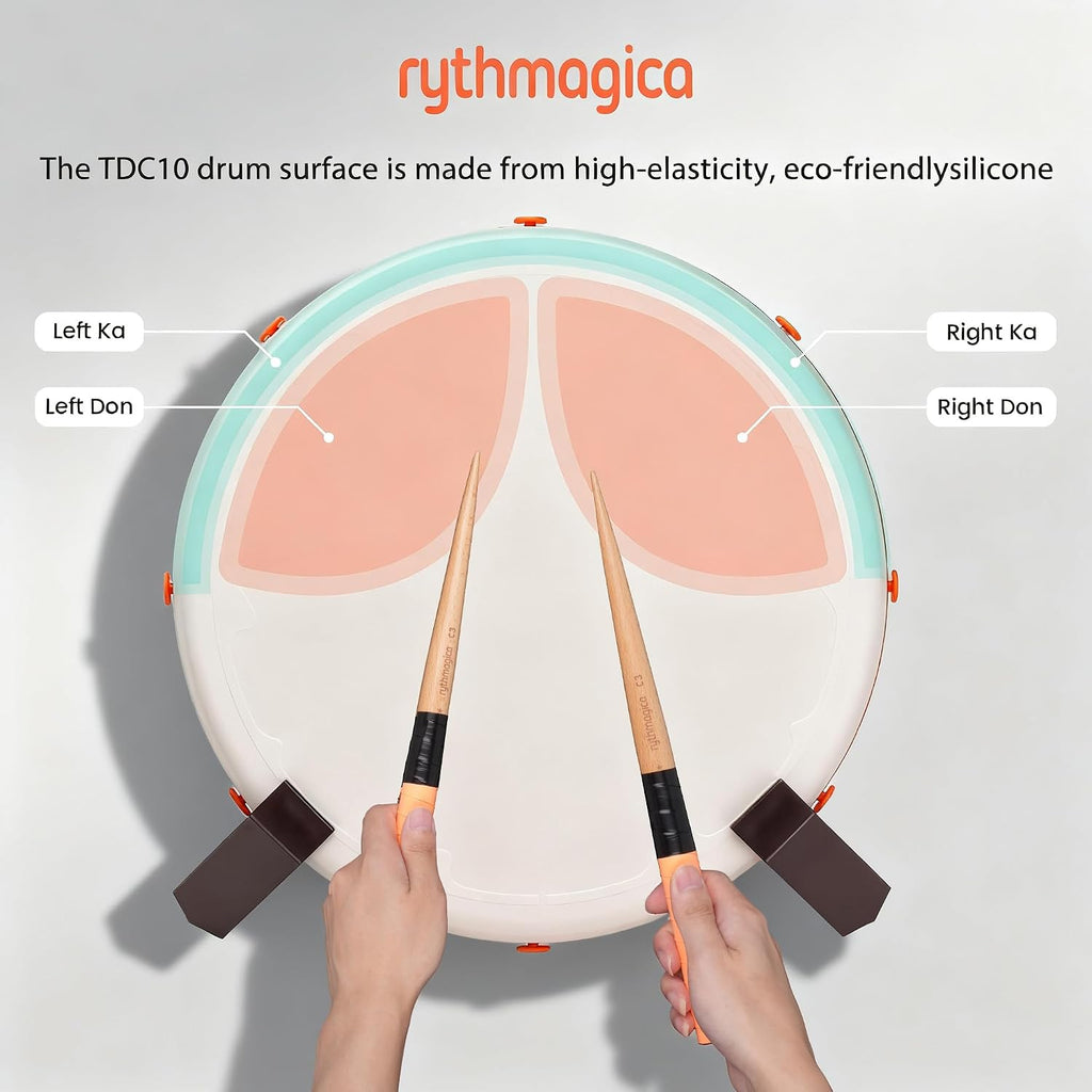 TDC10 Smart Pro Taiko Drum Controller Tatacon for NS Switch, Xbox X/S, PS4,PC, Less Noise, High Sensitivity, Precise Note Registration, Arcade Level Design，Controllers for game consoles