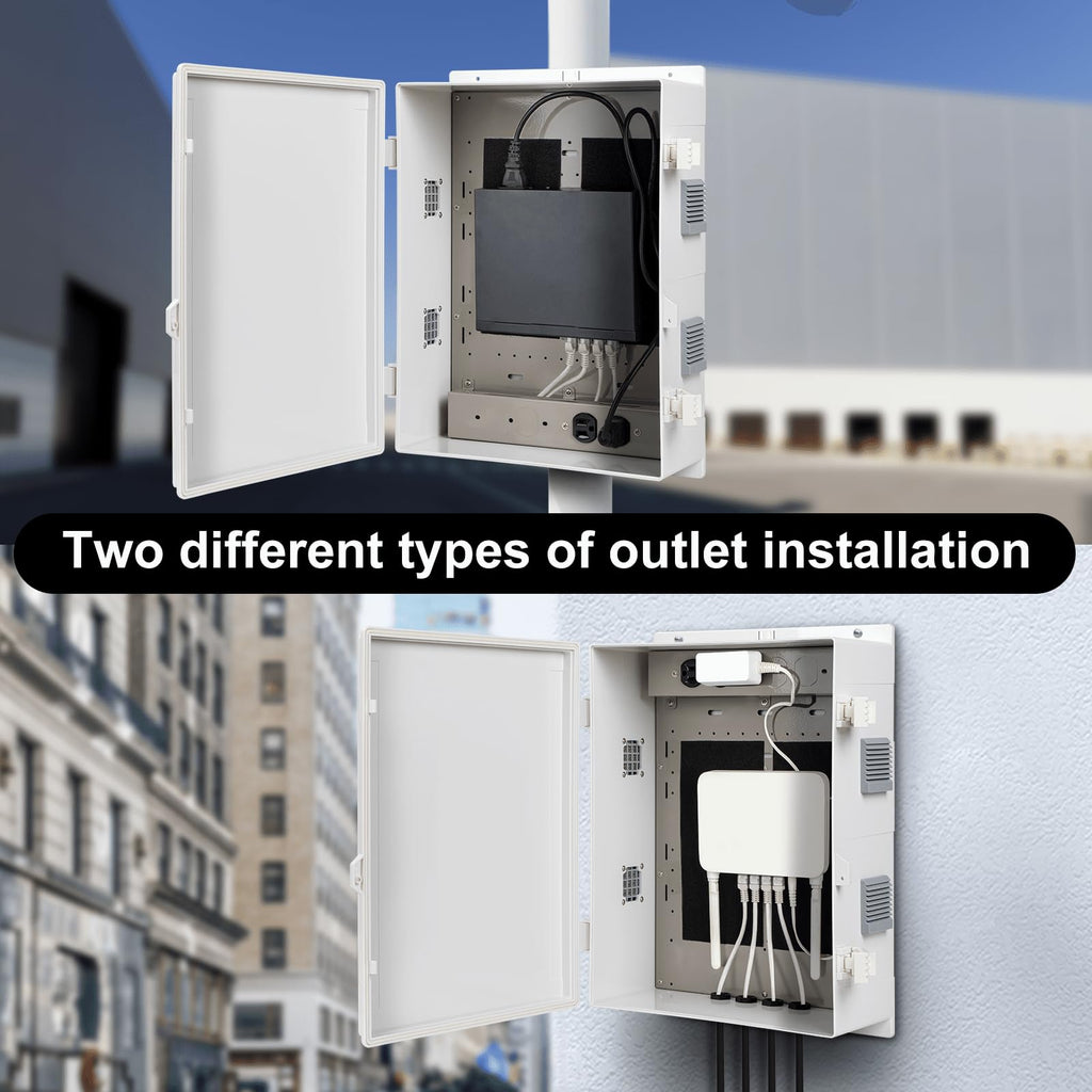 Namunanee Outdoor Electrical Junction Box, ABS Water Resistant Enclosure with Internal Mounting Panel & Hinged Cover, 9.2" H* 7" L* 4.6" W
