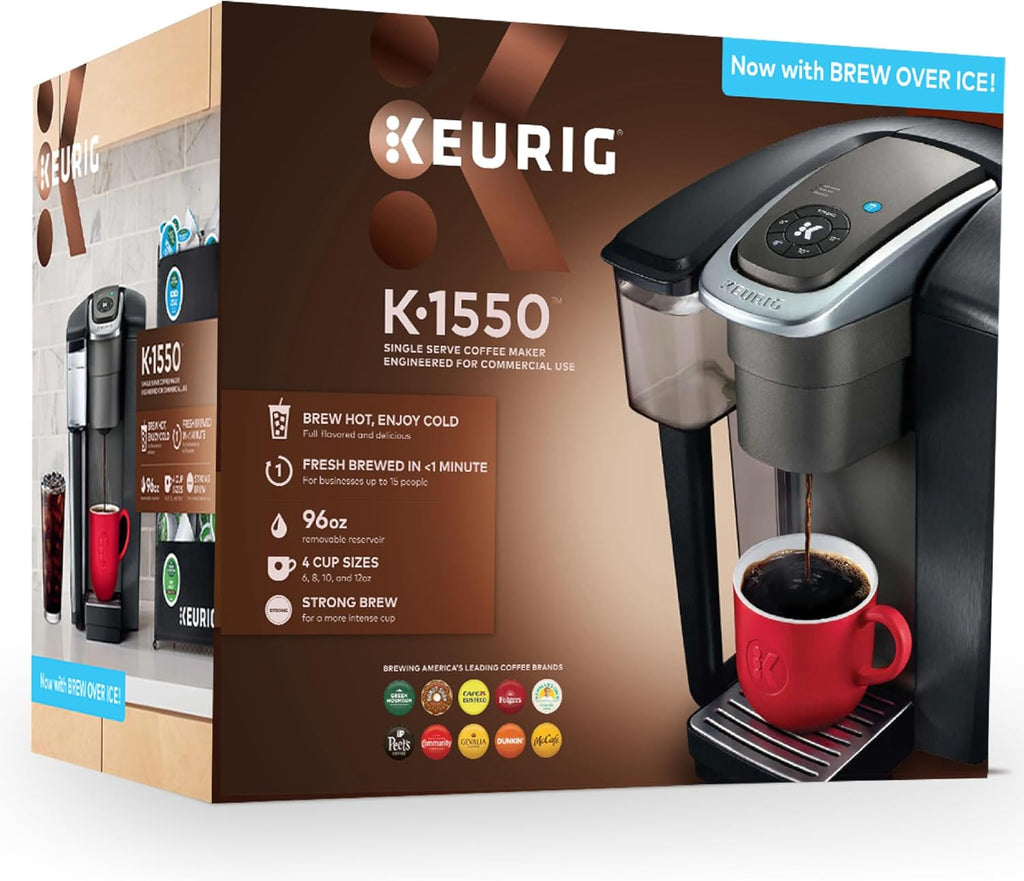 Keurig K-1550 Small Business Single Serve Coffee Maker, 96 oz Water Reservoir, Black