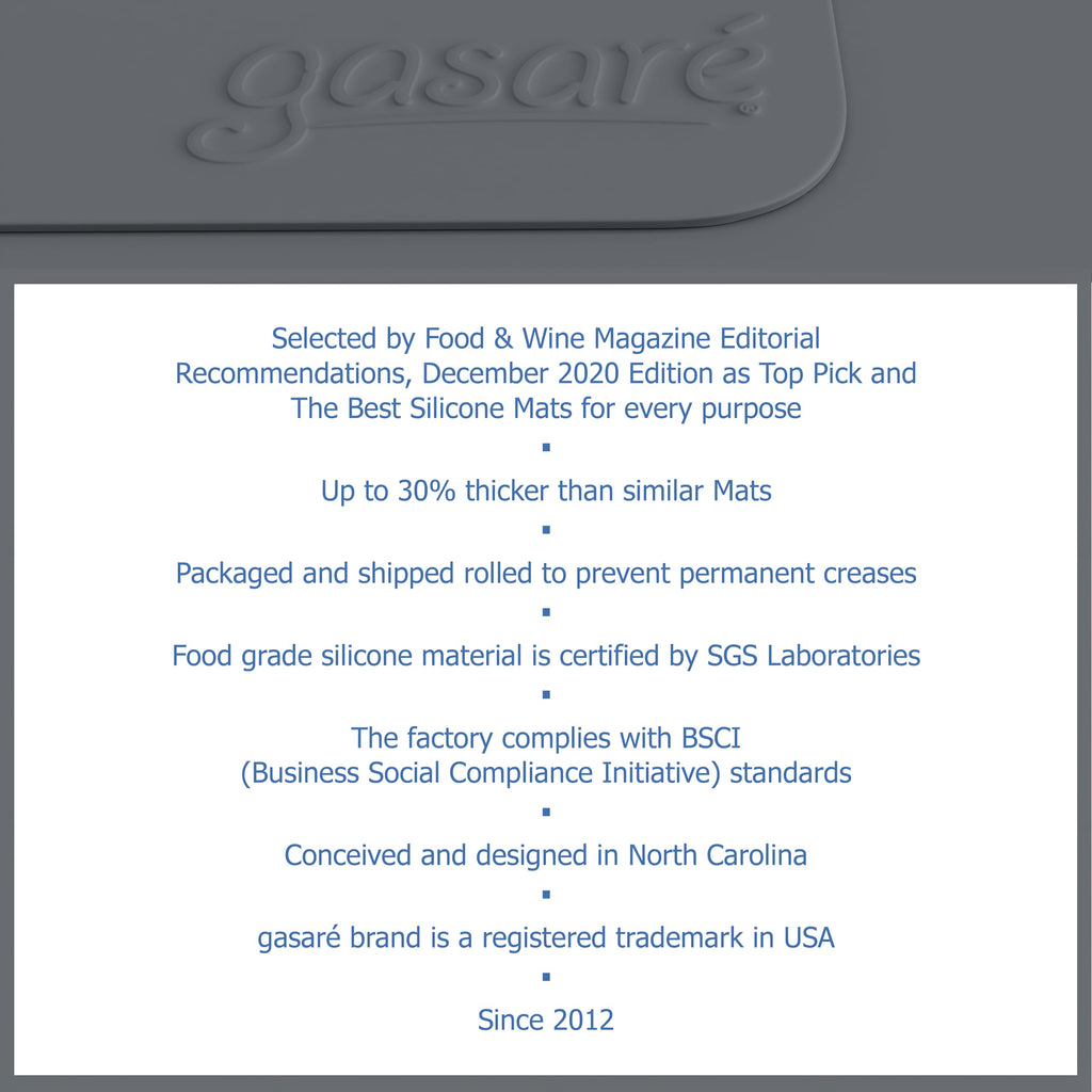 GASARE, Set of 2, Extra Large, Thick, Silicone Mats for Kitchen Counter, Heat Resistant Mats, Countertop Protector, Non-Slip, Easy to Clean, 25 x 17 Inches x 1.4mm, Black