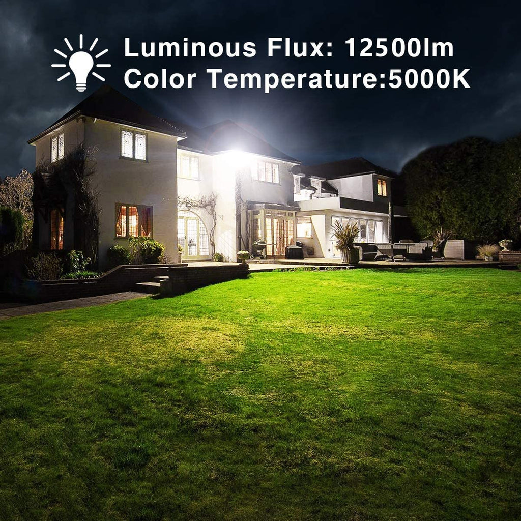 XYCN 4 Pack 100W LED Flood Light, IP66 Waterproof Outside Flood Light, 12500LM Super Bright Outdoor Security Lights, 5000K Daylight White Floodlight for Yard Garden Playground Basketball Court Patio