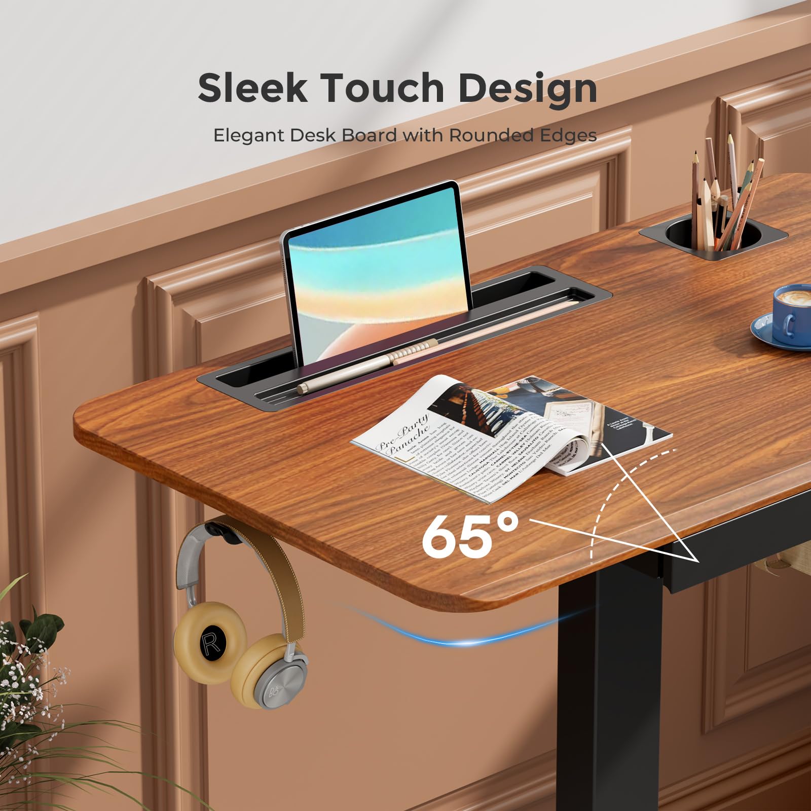 Small Mobile Standing Desk with Drawer, 23.6"x19.7" Rolling Laptop Cart on Wheels, Height Adjustable Sit Stand Computer Workstation with Storage for Compact Space, Black