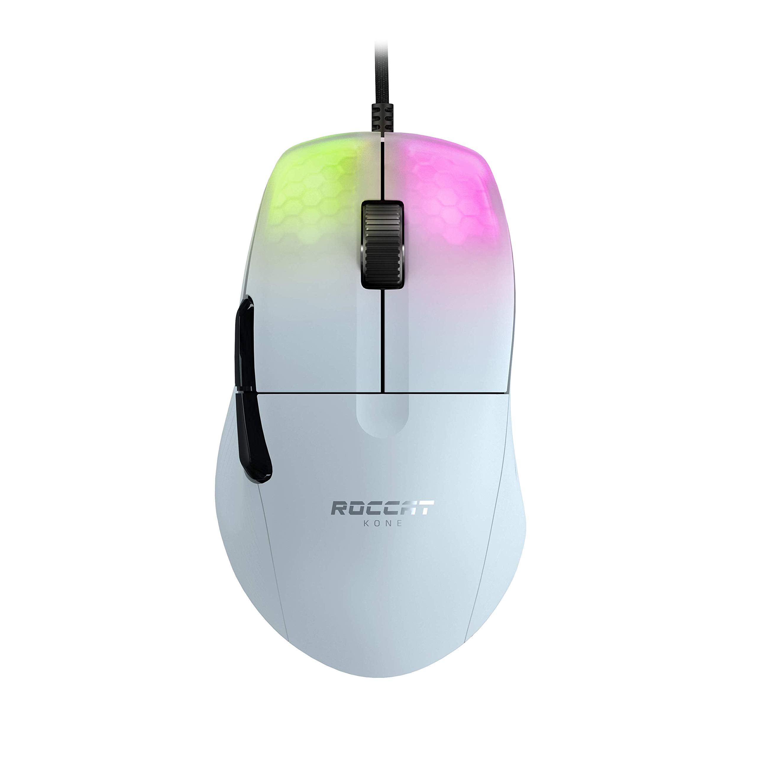 ROCCAT Kone AIMO Remastered PC Gaming Mouse, Optical, RGB Backlit Lighting, 23 Programmable Keys, Onboard Memory, Palm Grip, Owl Eye Sensor, Ergonomic, LED Illumination, Adjustable to 16,000 DPI-Black