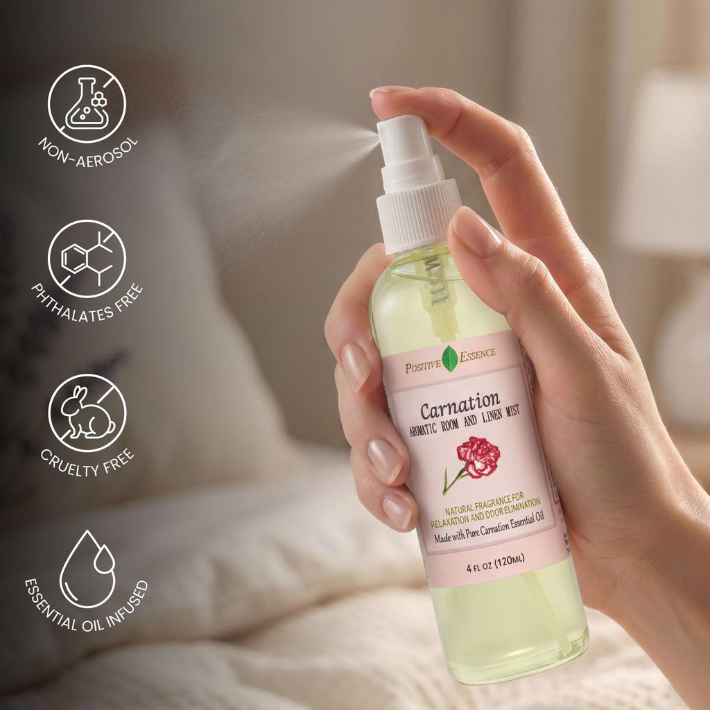 Linen and Room Spray Gift Set, (Lavender, Lemongrass, Rose, & Peppermint), Natural Air Freshener Made with Pure Essential Oils & Minimal Ingredients, Perfect Bathroom Spray or Room Mist, 4-Pack