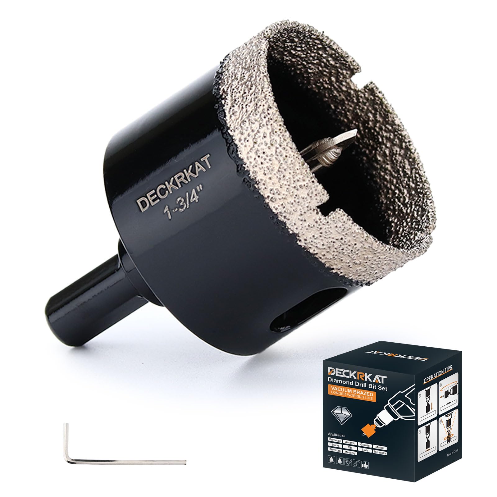 1 Inch Diamond Hole-Saw Bits with Pilot Drill Bit - 2pc 1" Diamond Tipped Tile Hole Saws with Guiding Bit Accurate Drilling for Porcelain Tile Ceramic Pottery Granite Stone Glass Bottles 25mm