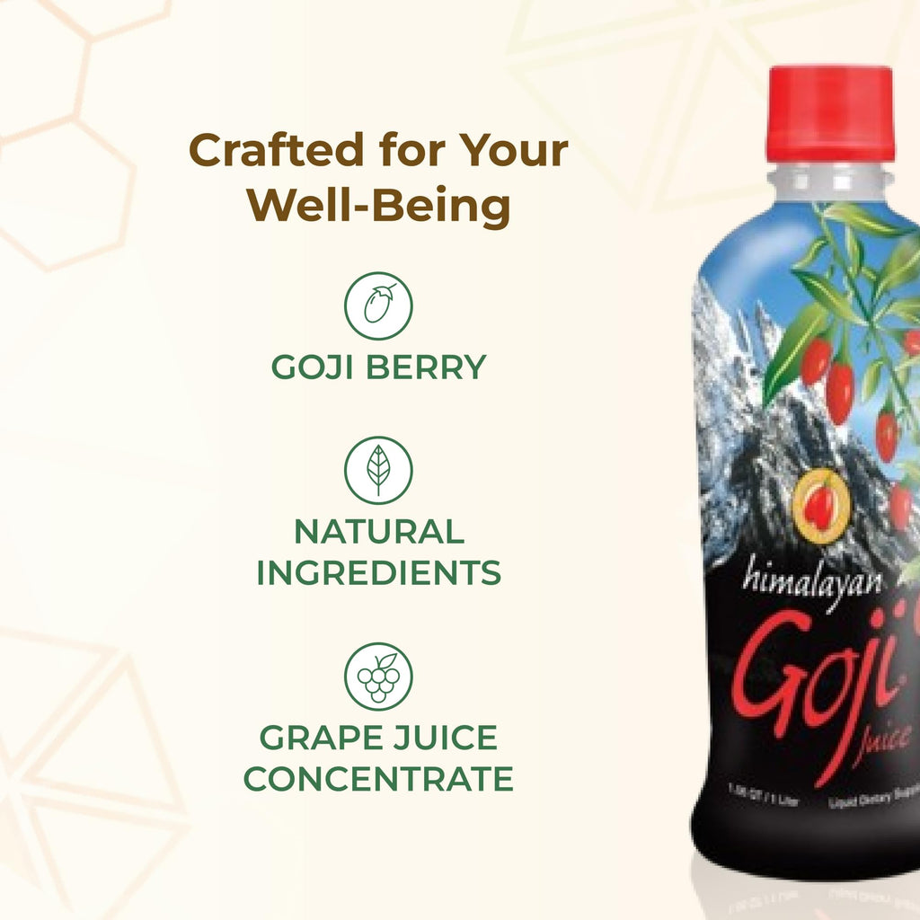Youngevity Himalayan Goji Berry Juice – Premium Quality 100% Natural Goji Juice – Vitamin and Antioxidant Rich Superfruit Supplement – No Added Sugar, Flavours, Additives (1 Liter) (Pack of 1)