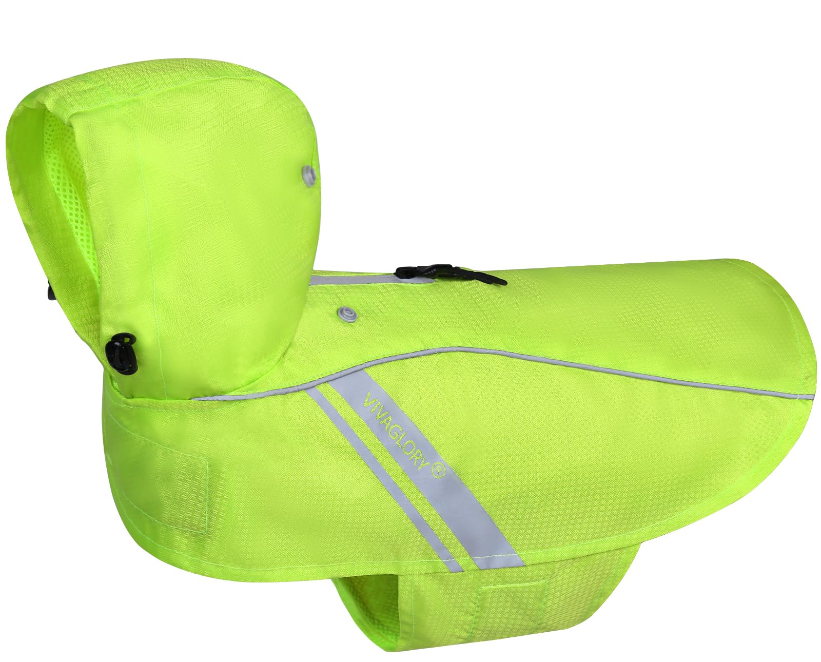 VIVAGLORY Wetoff Dog Raincoat, Rain Coat for Dog All Seasons Adventure, Rain Jacket with Harness Hole & Hood, Reflective Lightweight Waterproof for Doggy & Puppy, XXS, Blue