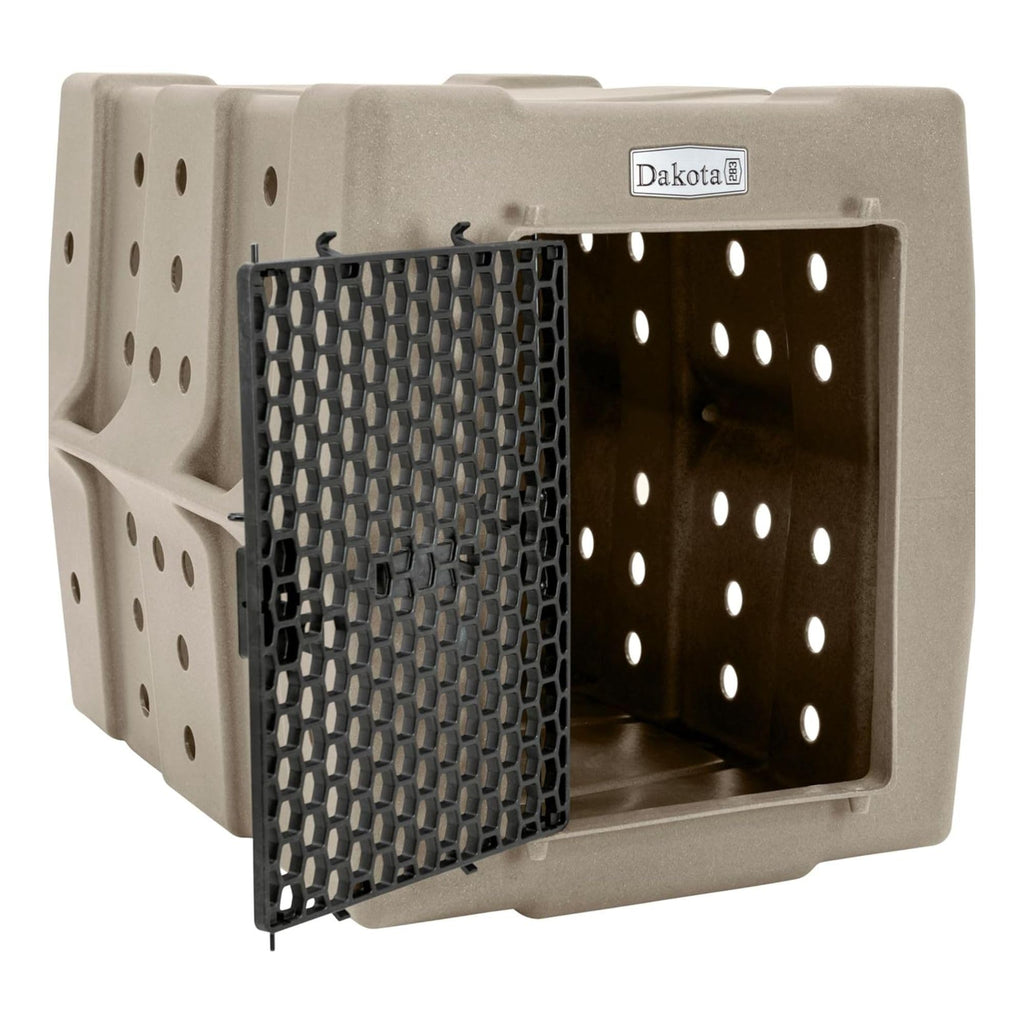 Dakota 283 Canine Rough and Tough Economy Dog Crate w/ Removable Two-Way Door - Heavy Duty Outdoor Kennel for Medium Breed Dogs (Coyote Granite, Intermediate)