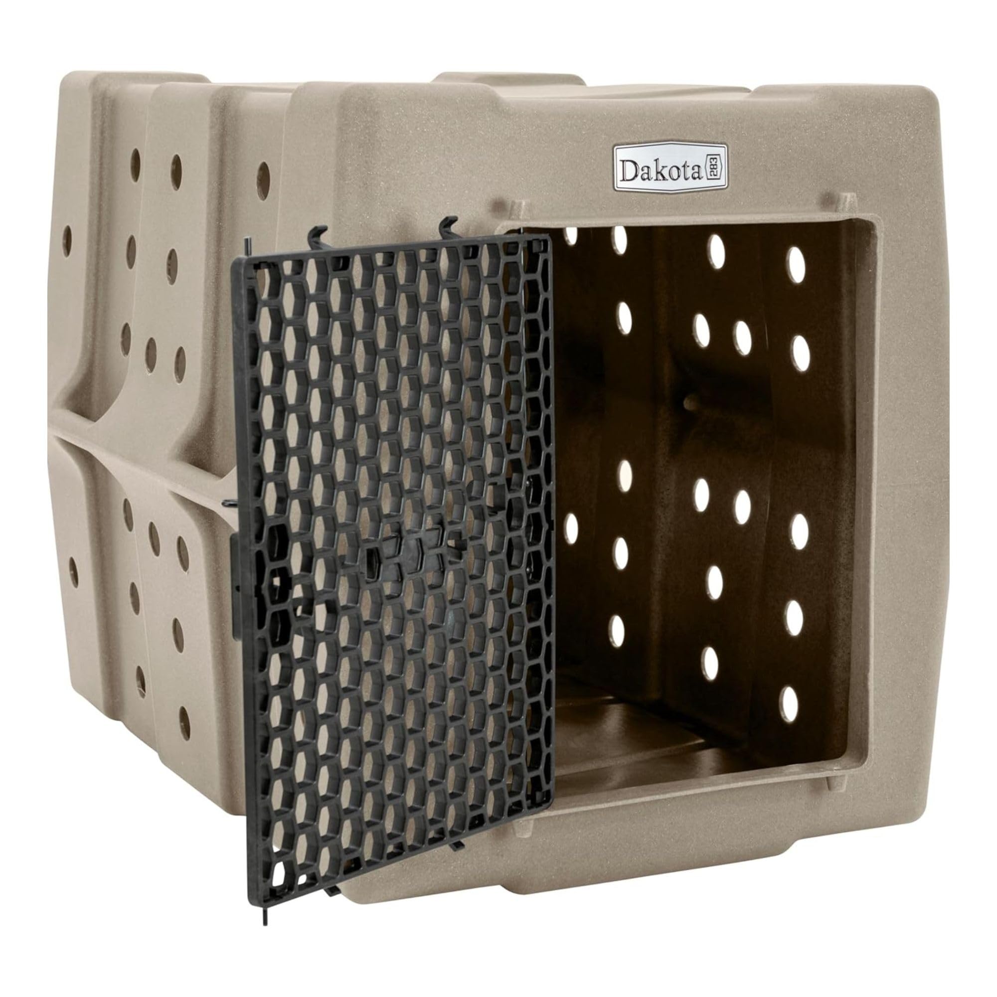 Dakota 283 Canine Rough and Tough Economy Dog Crate w/ Removable Two-Way Door - Heavy Duty Outdoor Kennel for Medium Breed Dogs (Coyote Granite, Intermediate)