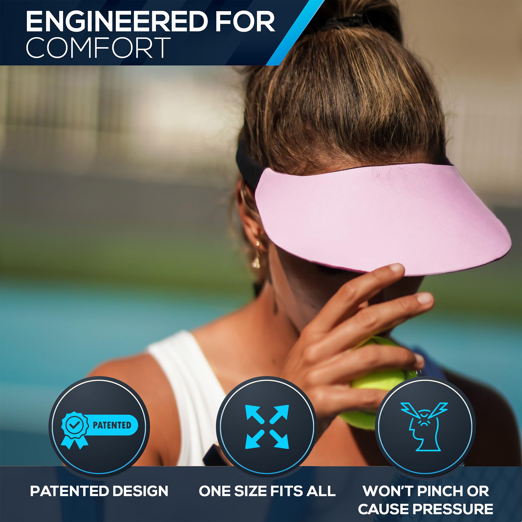 No Headache Sun Visor for Women | Stylish, Lightweight Golf & Tennis Hat | UV Protection for Outdoor Sports & Travel