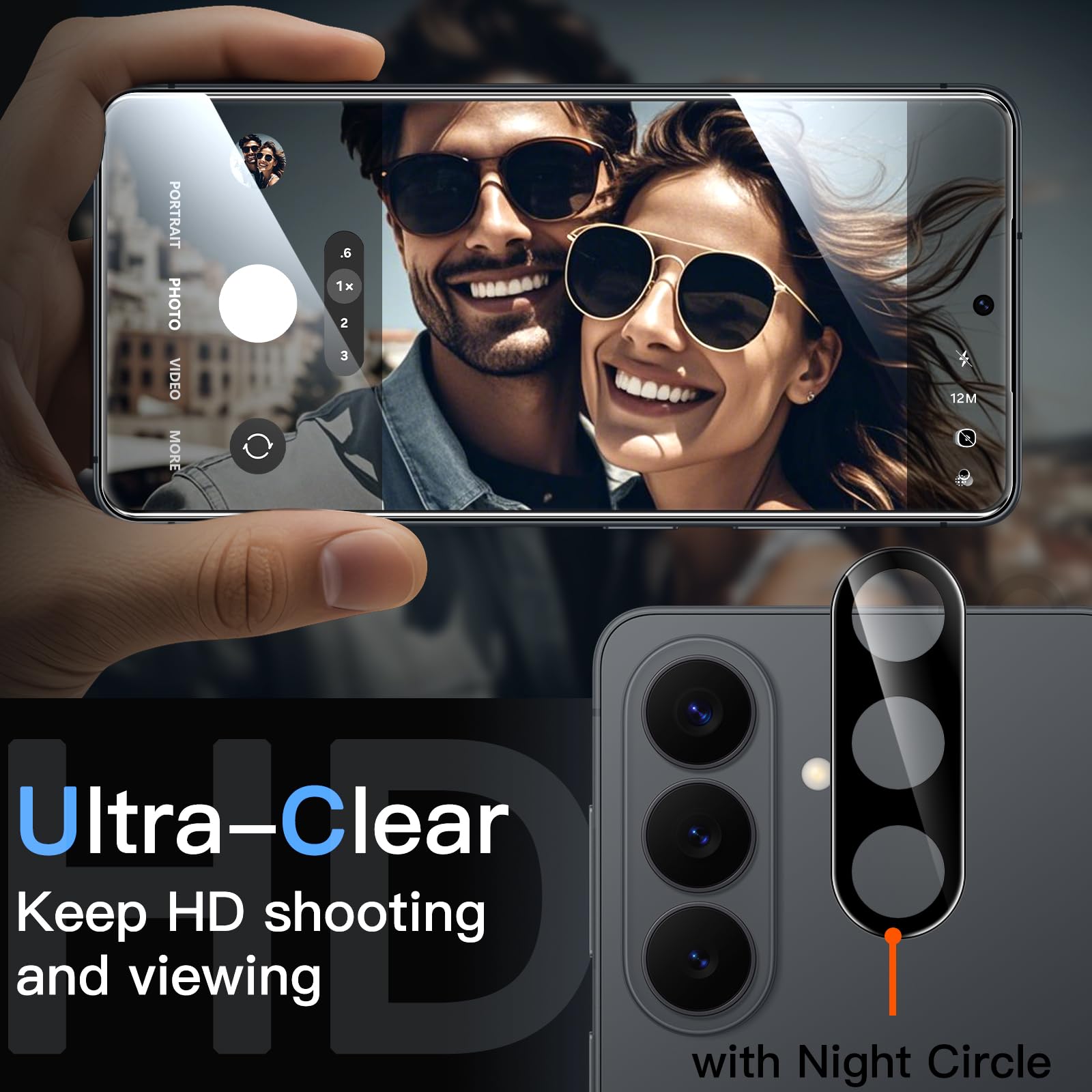 JETech Screen Protector for Samsung Galaxy S20 FE 6.5-Inch with Camera Lens Protector, Tempered Glass Film, Fingerprint ID Compatible, HD Clear, 2-Pack Each