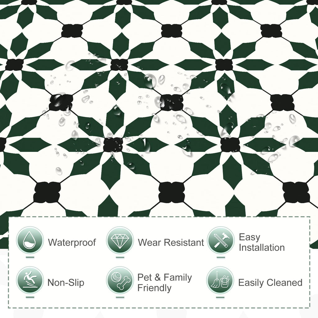 MORCART Peel and Stick Floor Tile, Self-Adhesive DIY Vinyl Flooring, Removable and Waterproof Tile Sticker for Bathroom, Kitchen, Wall, Bedroom, Stairs (20PCS,7.87" x 7.87",Aqua Blue)