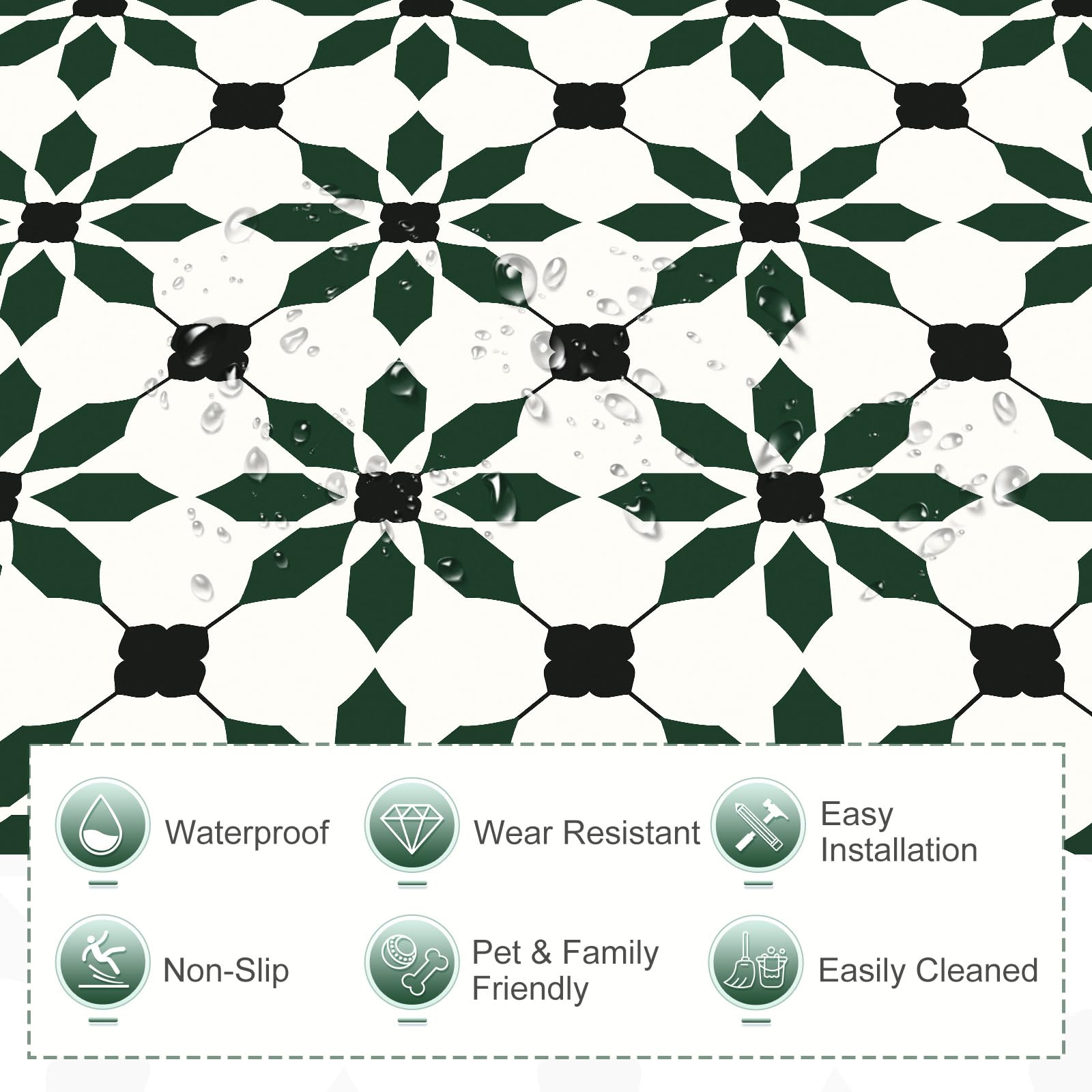 MORCART Peel and Stick Floor Tile, Self-Adhesive DIY Vinyl Flooring, Removable and Waterproof Tile Sticker for Bathroom, Kitchen, Wall, Bedroom, Stairs (20PCS,7.87" x 7.87",Aqua Blue)