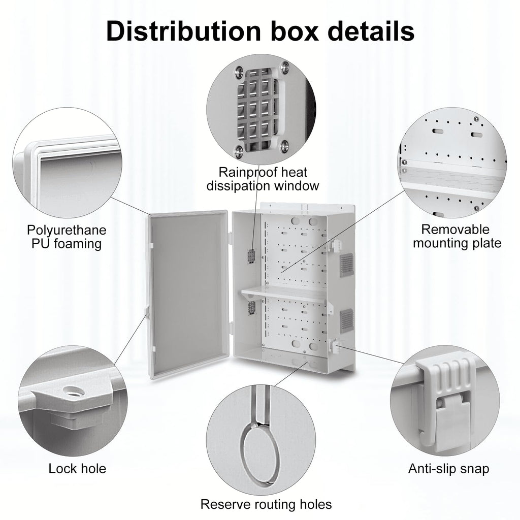 Namunanee Outdoor Electrical Junction Box, ABS Water Resistant Enclosure with Internal Mounting Panel & Hinged Cover, 9.2" H* 7" L* 4.6" W