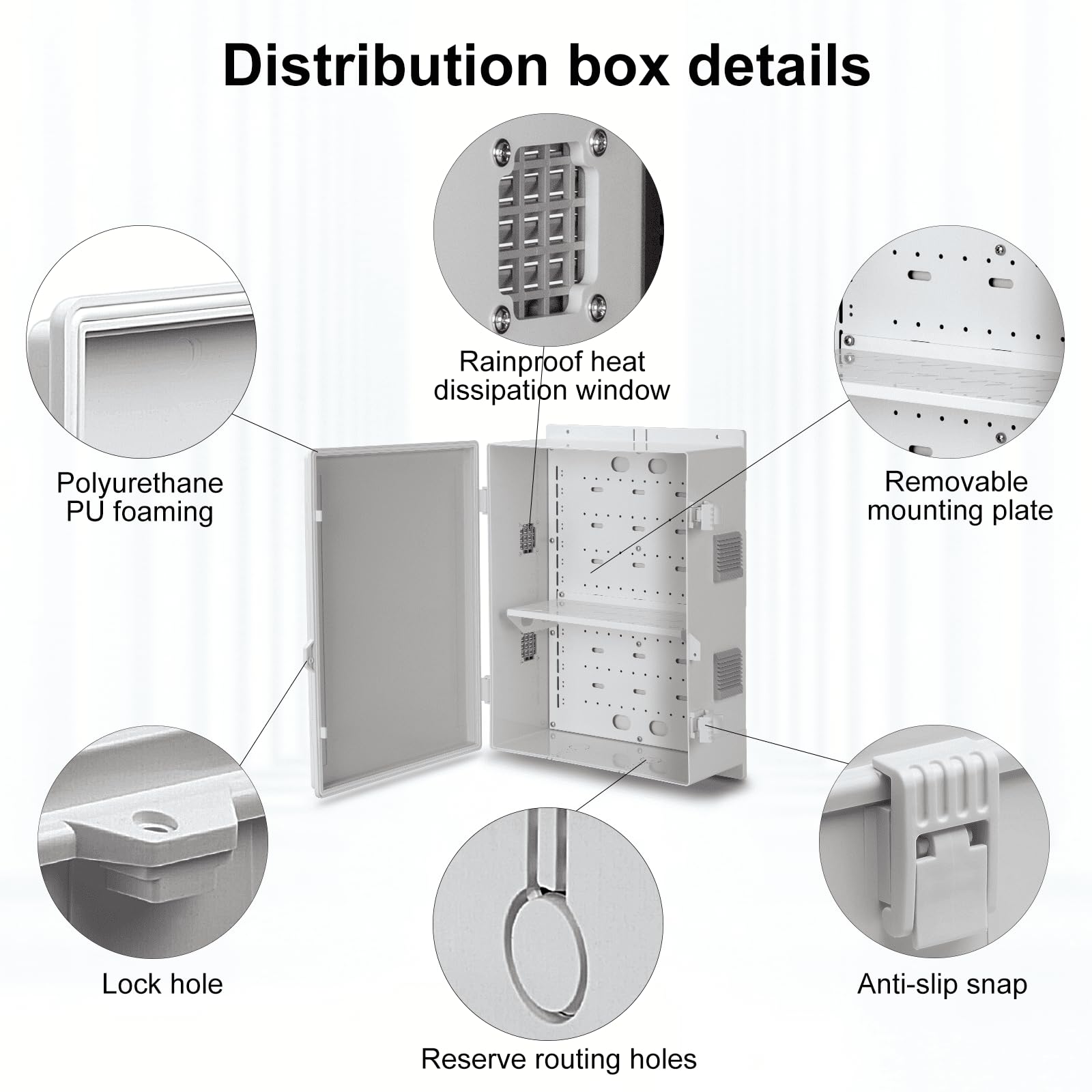 Namunanee Outdoor Electrical Junction Box, ABS Water Resistant Enclosure with Internal Mounting Panel & Hinged Cover, 9.2" H* 7" L* 4.6" W