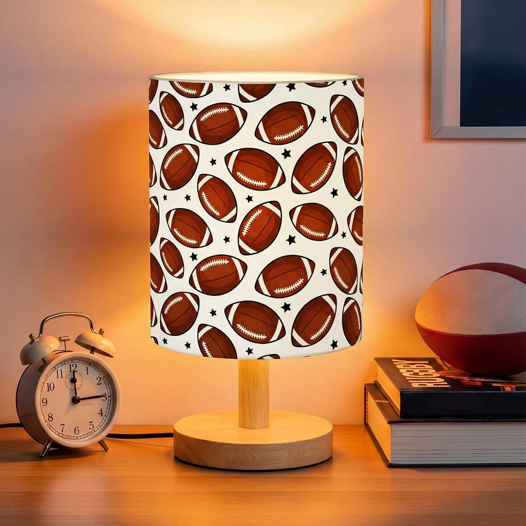 VIHOSE Woodland Animals Kids Table Lamp for Bedroom Kids Bedside Lamp with Linen Wooden Nightstand Cartoon Nursery Lampshade for Girls Boys Living Room