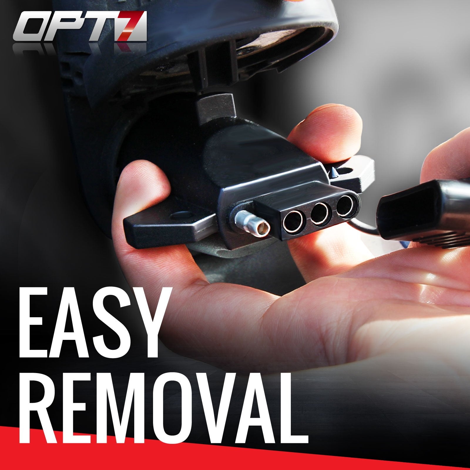 OPT7 7 Pin & 4 Pin Circuit Tester Adapter w/ 6 LED Indicators, 7 Way Blade to 4 Way Flat Trailer Connector w/Secure Tab for Pickup Truck Trailer Tow Hitch, 5.3" Long x 2.36" Diameter