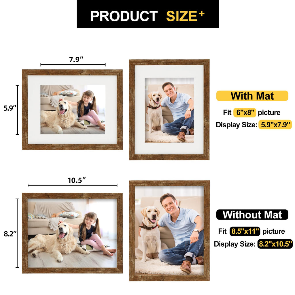 TOFOREVO Picture Frames 4x4 Set of 2 Black Wood Grain Photo Frame for Gallery Wall Mounting or Tabletop Display