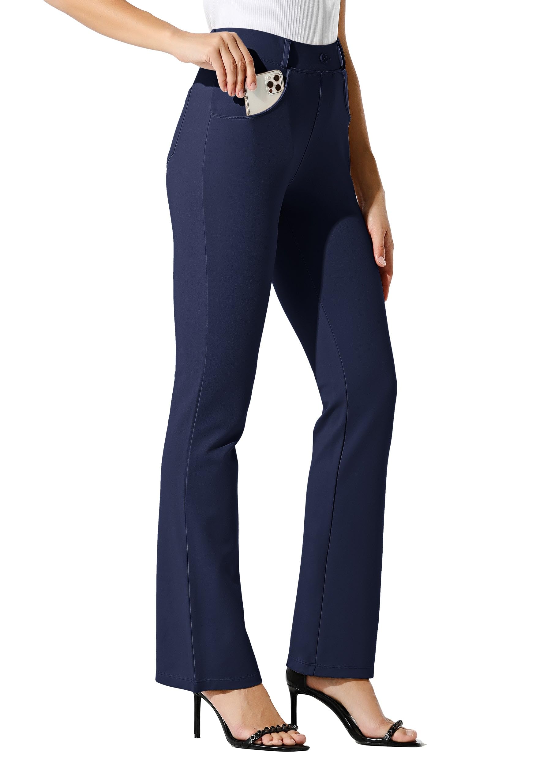 Willit Women's Yoga Dress Pants Bootcut Stretch Work Slacks Office Pants 4 Pockets 28"/29"/30"/31"/33"