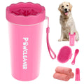 Professional 7 in 1 Dog Paw Cleaner for Dogs & Cats - Includes 1 Portable Paw Washer, 1 Bath Brush, 2 Dog Toothbrushes and 3 Absorbent Towels Note: Fits Paws up to 2 Inches Wide (Small, Black)