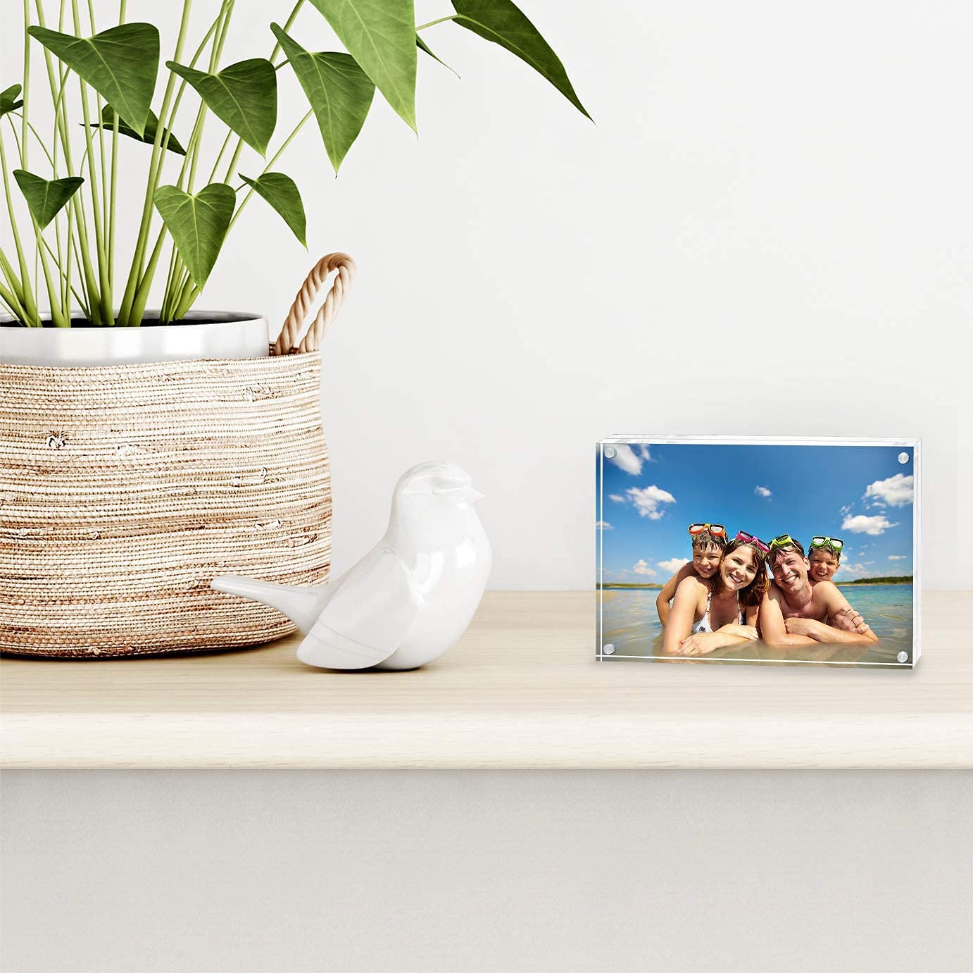 Americanflat 3.5x5 Acrylic Picture Frame - Double Sided Frames with Magnetic Corners - Transparent Acrylic Frames for Desk or Tabletop Display - 3.5x5 Picture Frame with Microfiber Cloth Included