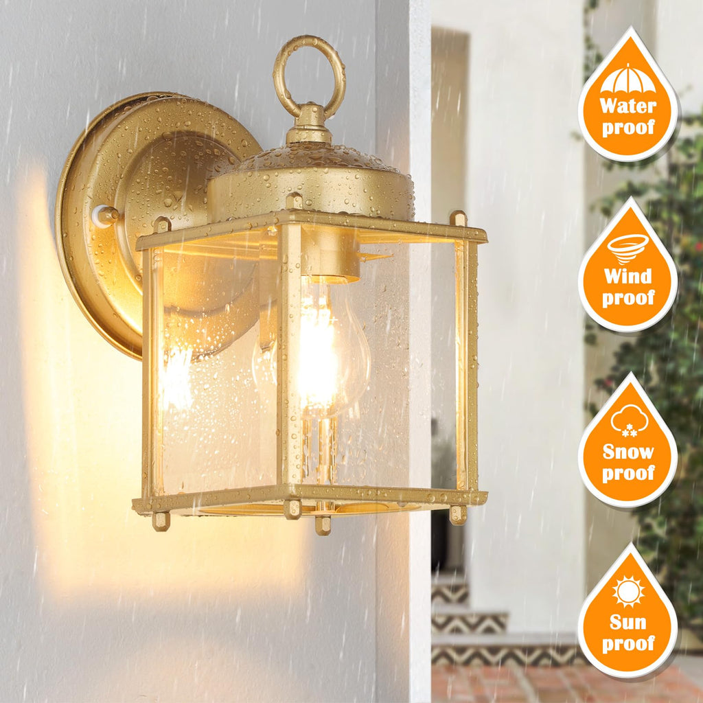 MATAMEYE Outdoor Wall Lantern, Exterior Dark Chocolate Waterproof Wall Sconce Lighting Fixture, Front Door Wall Lamp with Clear Beveled Glass, 2 Pack