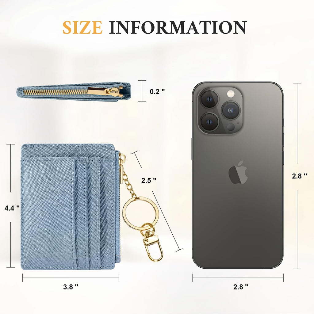 Sodsay Card Case Slim Front Pocket Wallet for Women Credit Card Holder with Keychain | Slim, Credit Card Holder, Front Pocket, with Keychain | Slim