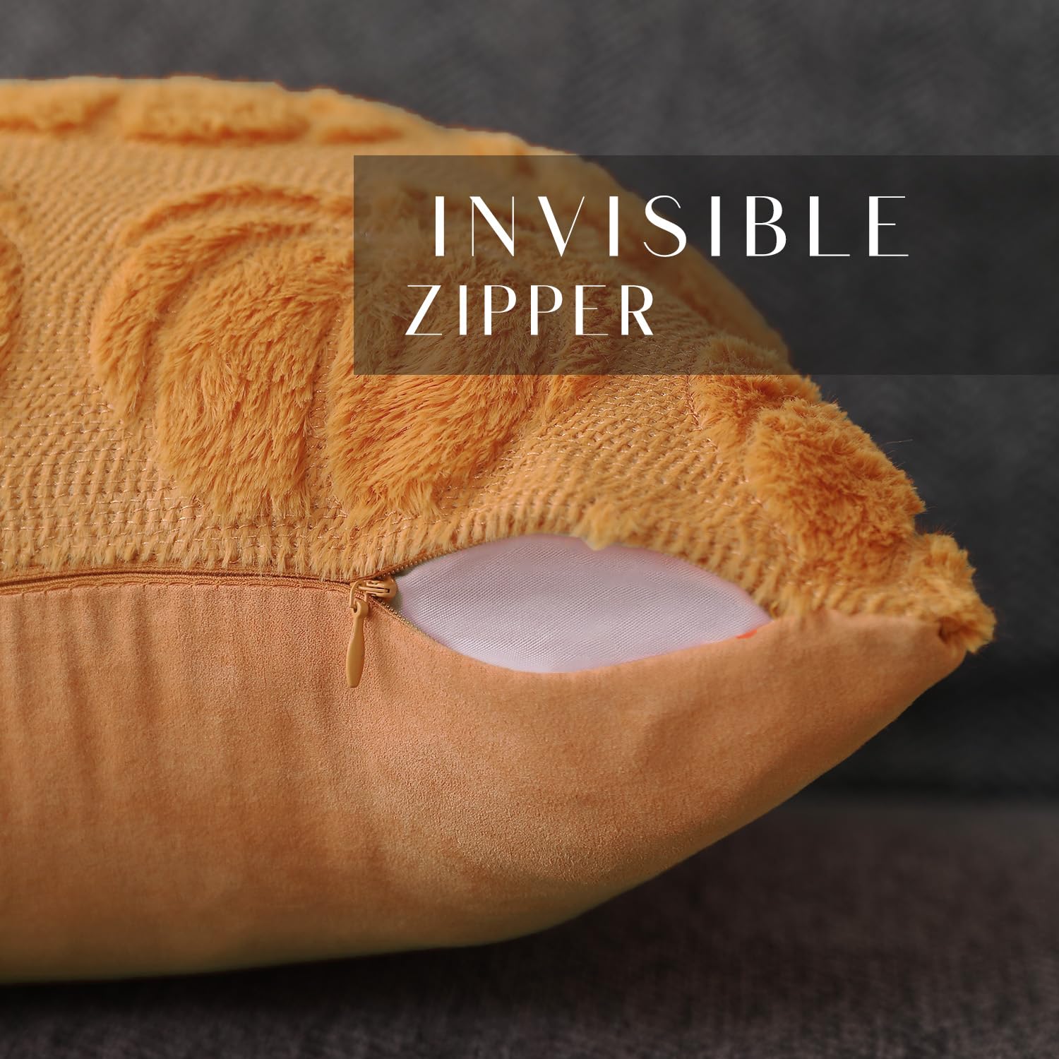 DFXSZ Fall Pillow Covers 16x16 Set of 2 Fall Decorations Autumn Beige Pumpkin Throw Pillow Cases Soft Plush Faux Fur Wool Couch Cushion Case for Chair Sofa Bedroom Living Room Home Decor PTK02B16