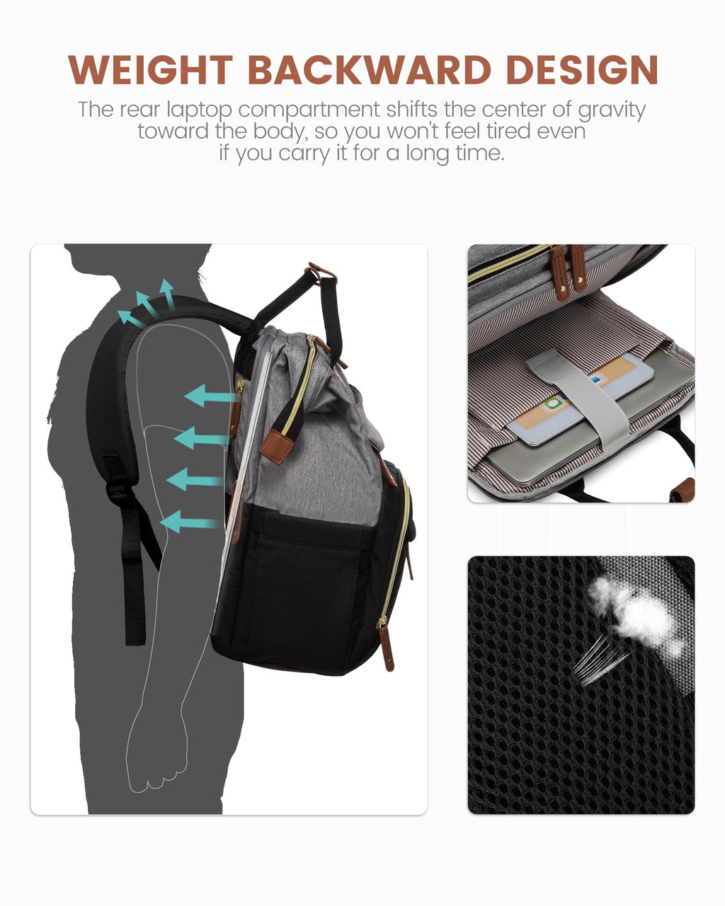 LOVEVOOK Laptop Backpack for Women, 15.6 inch Waterproof Nurse Bag Teacher Work Backpack Purse for Women, Travel Computer Backpack for College Office Business Ladies