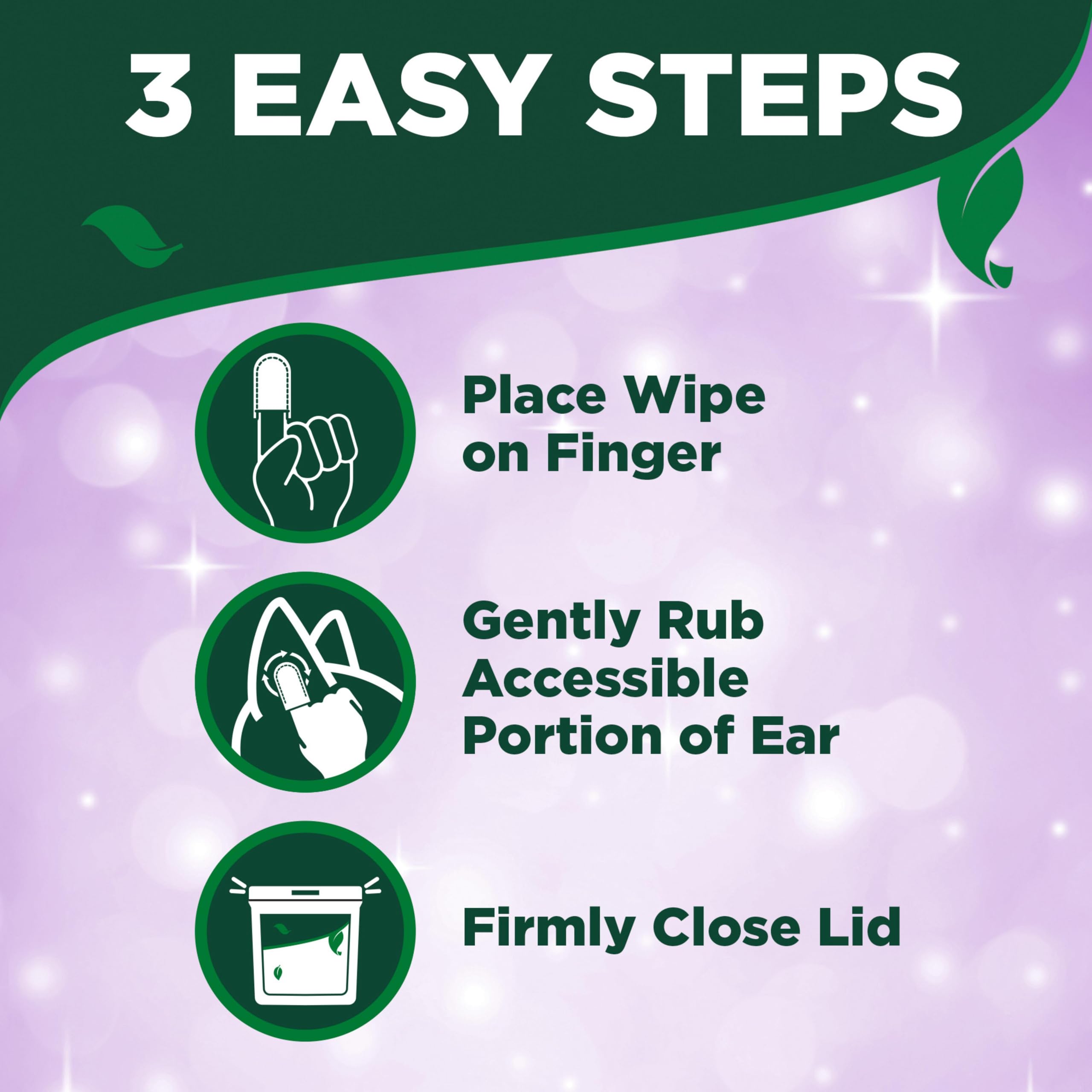 Vet's Best Ear Relief Finger Wipes | Ear Cleansing Finger Wipes for Dogs | Sooths & Deodorizes | 50 Disposable Wipes