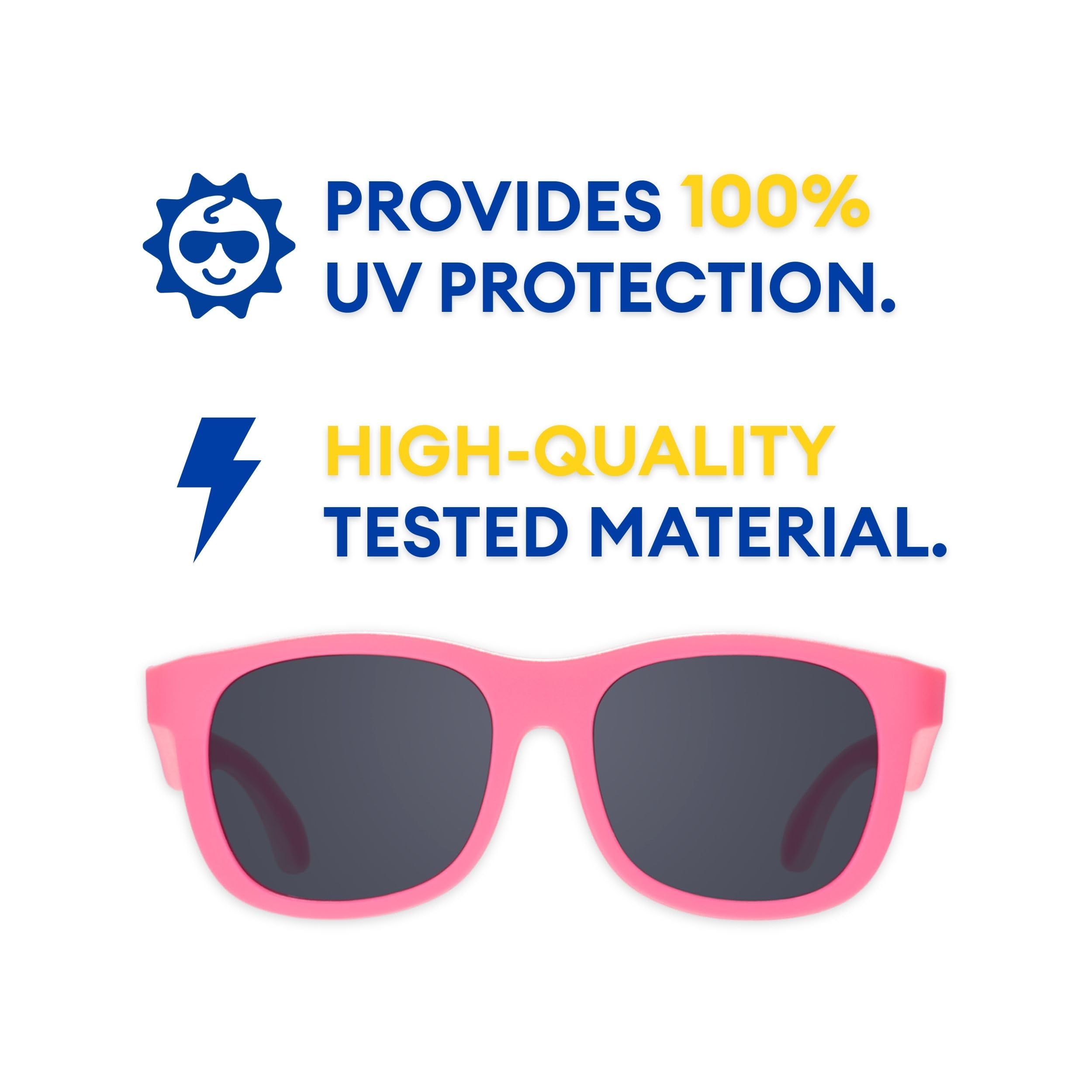 Babiators Original Navigator Baby & Toddler Sunglasses | 100% UV Protection, Shatter-Resistant, Flexible Rubber Frames