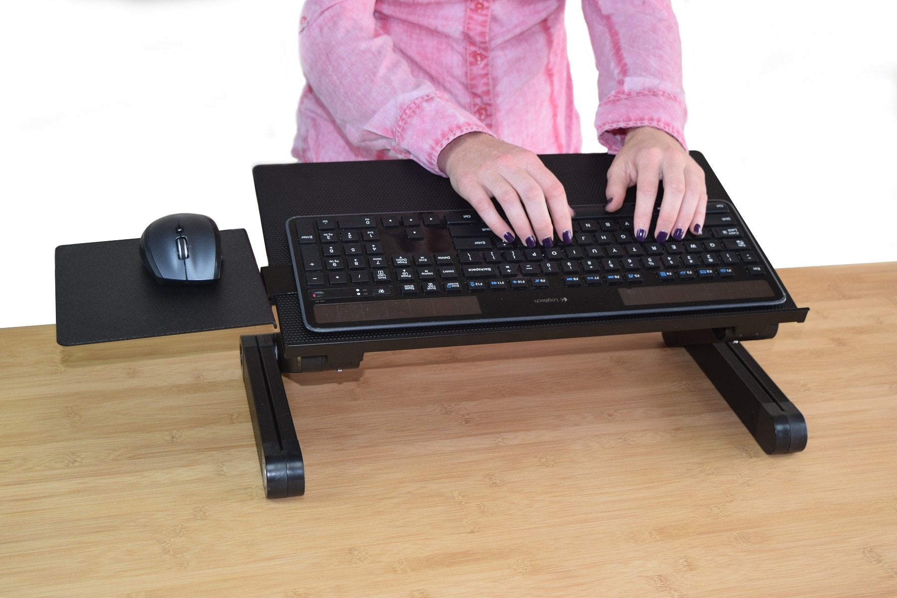 Uncaged Ergonomics WorkEZ Adjustable Computer Keyboard Stand for Desk, Keyboard & Mouse Riser, Ergonomic Portable Stand for Desktop, Computer Keypad Riser for Desk