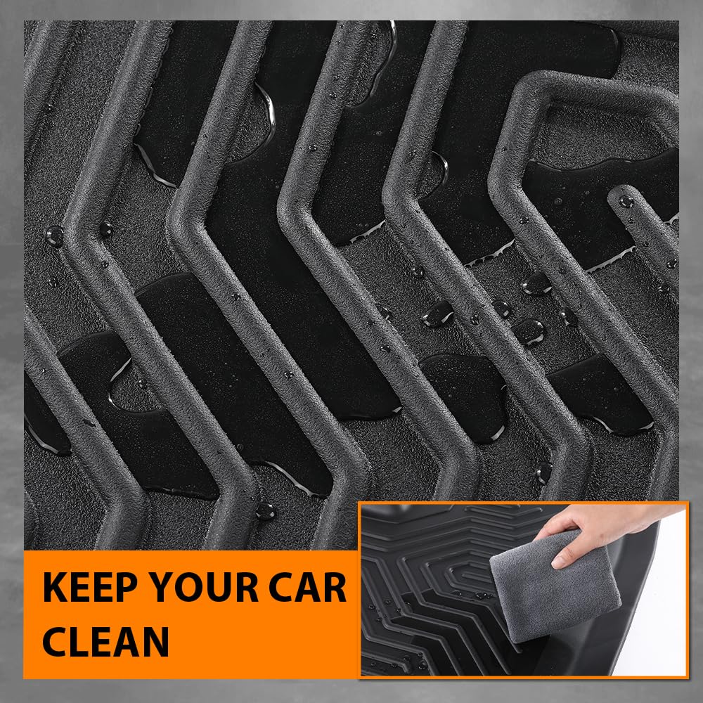 G-PLUS Floor Mats Fit for Toyota 4Runner 2013-2024/Fit Lexus GX460 2014-2023/Not Fit Vehicles with Vinyl Flooring, TPE Black,1st & 2nd Row 3pcs Mats