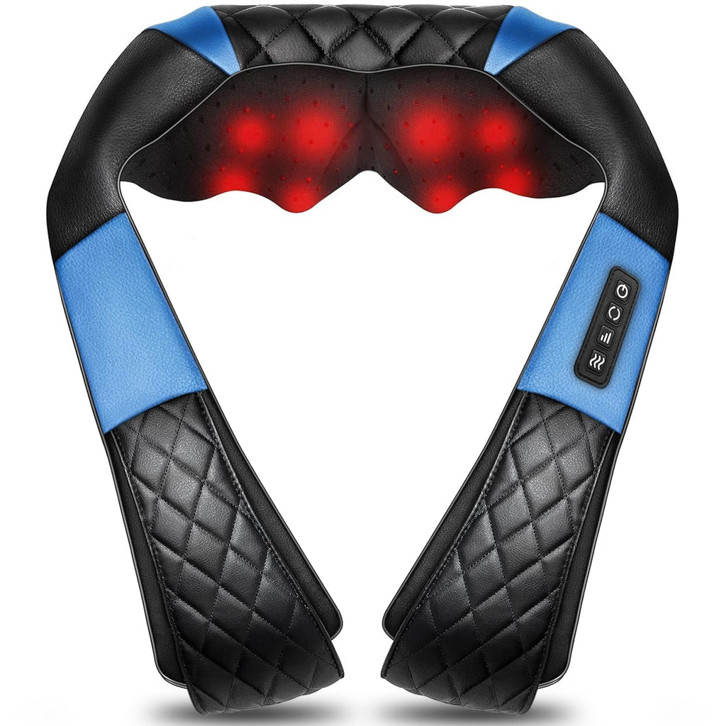 Shiatsu Neck and Back Massager with Heat, Electric Deep Tissue 4D Kneading Massage Pillow for Shoulder, Leg, Body Muscle Pain Relief - Best Gifts for Women Men Mom Dad