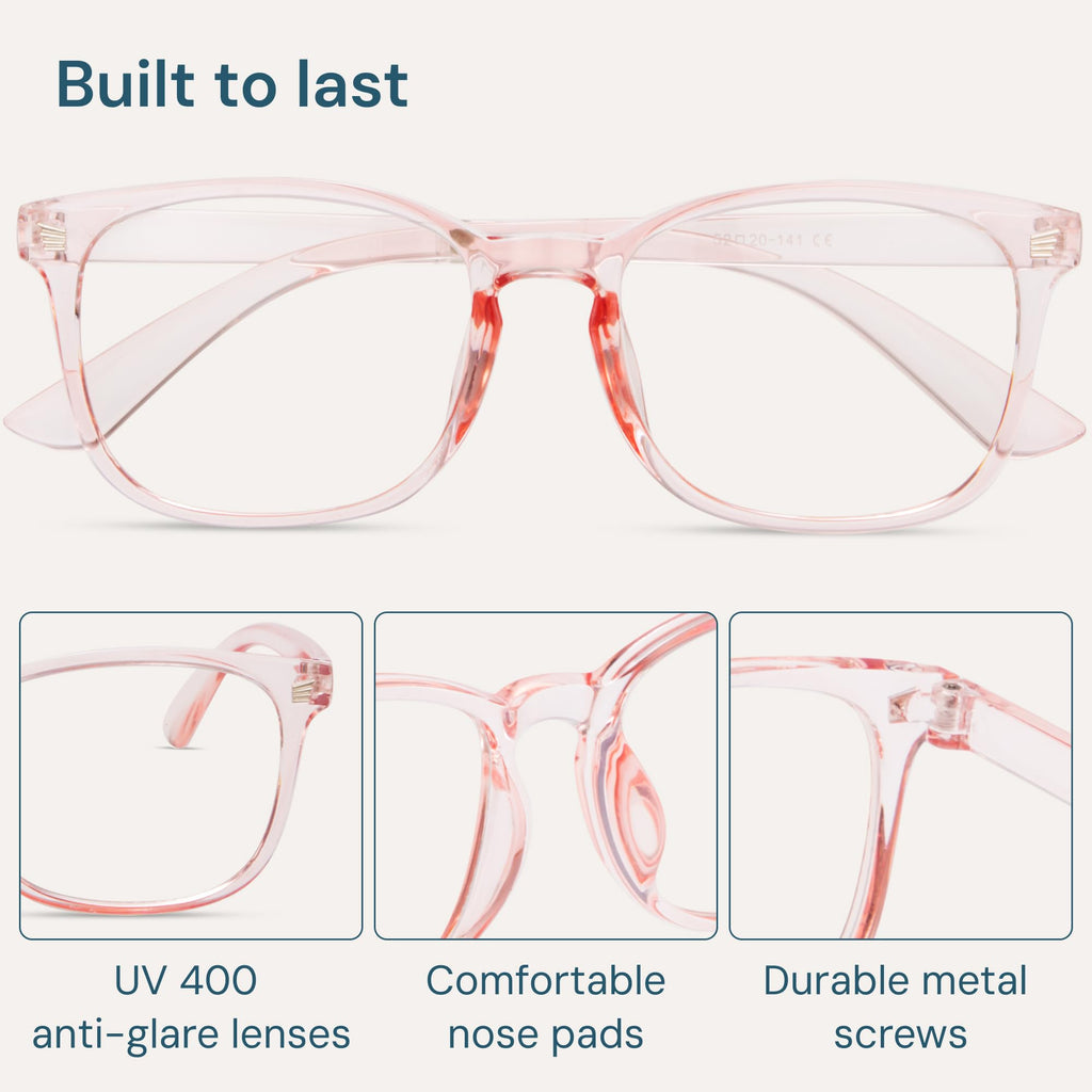 Gaoye Transparent, Clear Blue Light Glasses for Computer & Gaming - Anti UV Ray Lenses, Scratch-Resistant & Comfort Fit