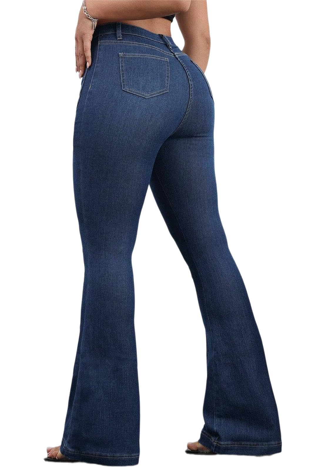 Bell Bottom Jeans for Women Ripped High Waisted Classic Flared Denim Pants