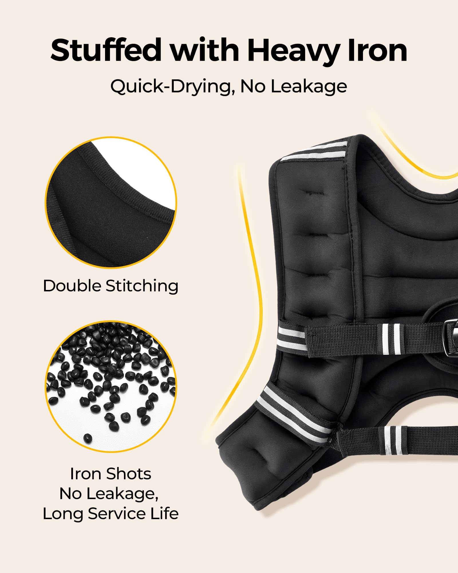 PACEARTH Weighted Vest,6lb/8lb/10lb/12lb/16lb/20lb/25lb/30lb Weight Vest with Reflective Stripe, Body Weight Vests for Women, Men, Weight Loss Workout, Strength Training, Running, Walking, Jogging