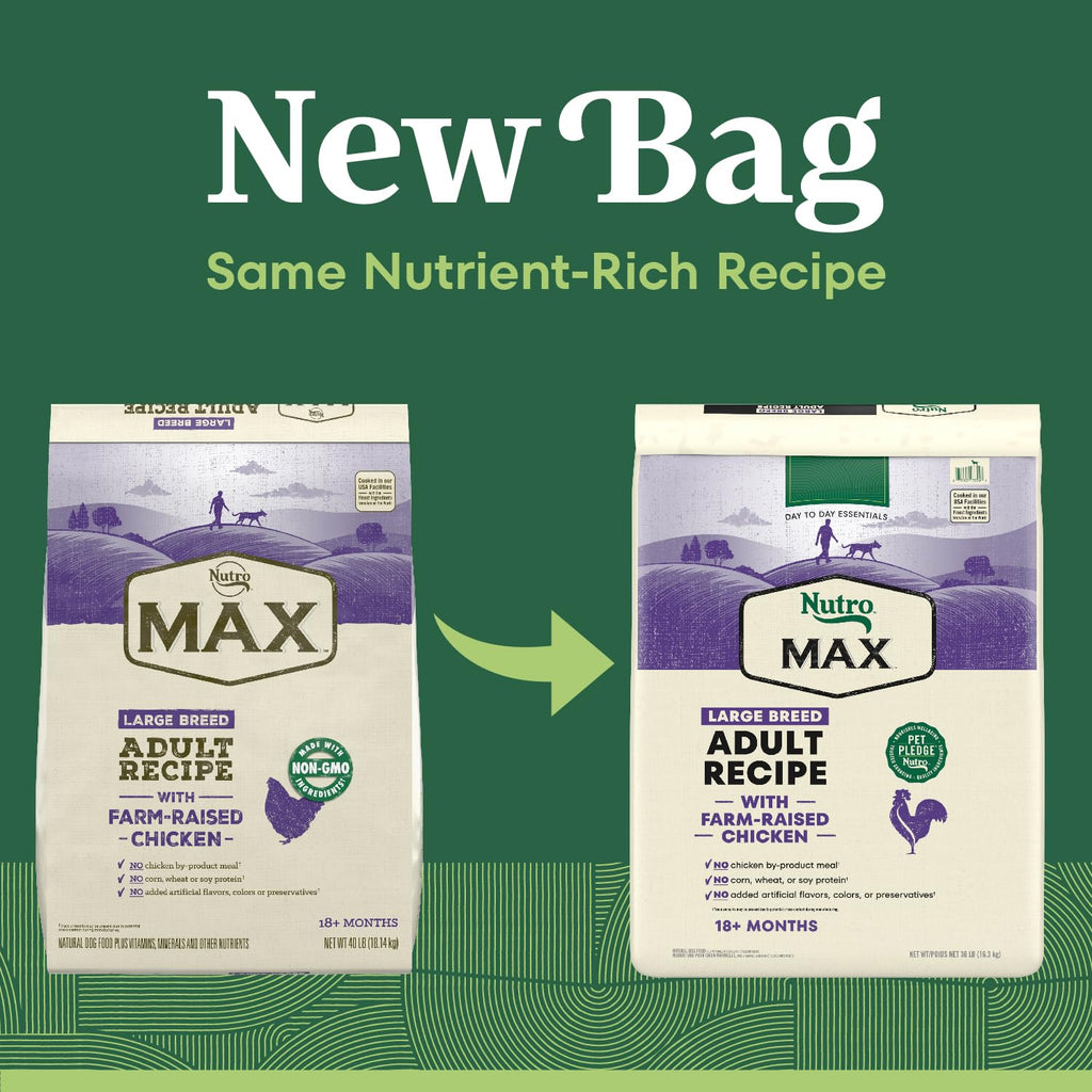 Nutro Max Dry Dog Food, Adult Dog Food Dry Recipe for Large Breeds with Farm-Raised Chicken, 25 lb. Bag