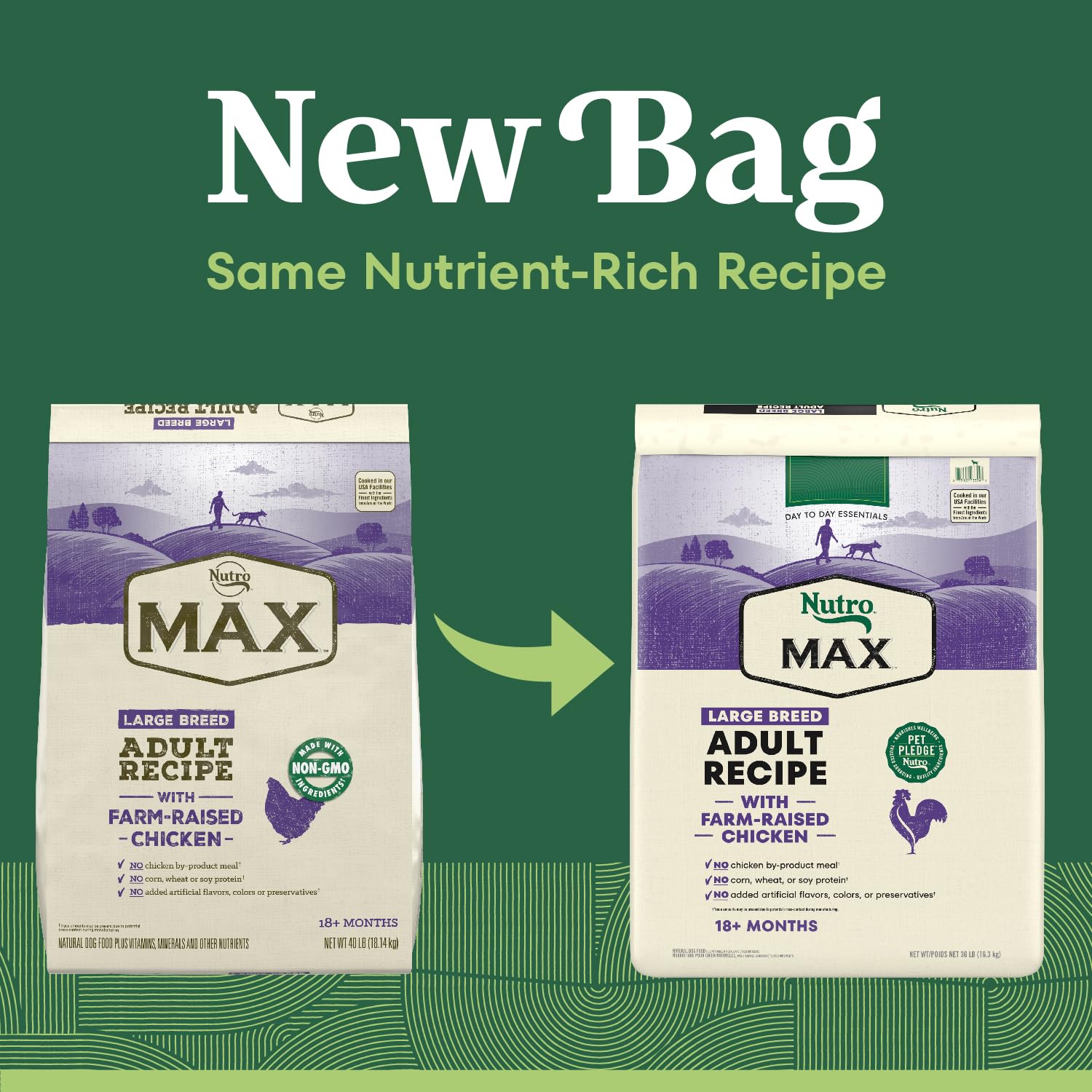 Nutro Max Dry Dog Food, Adult Dog Food Dry Recipe for Large Breeds with Farm-Raised Chicken, 25 lb. Bag
