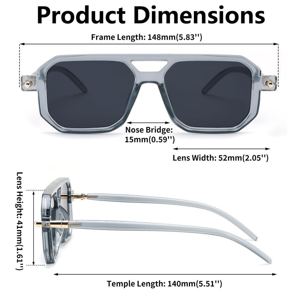 FEISEDY Vintage Square 70s Flat Aviator Sunglasses Women Men Classic Retro Stylish Frame UV400 Sunglasses B2622
