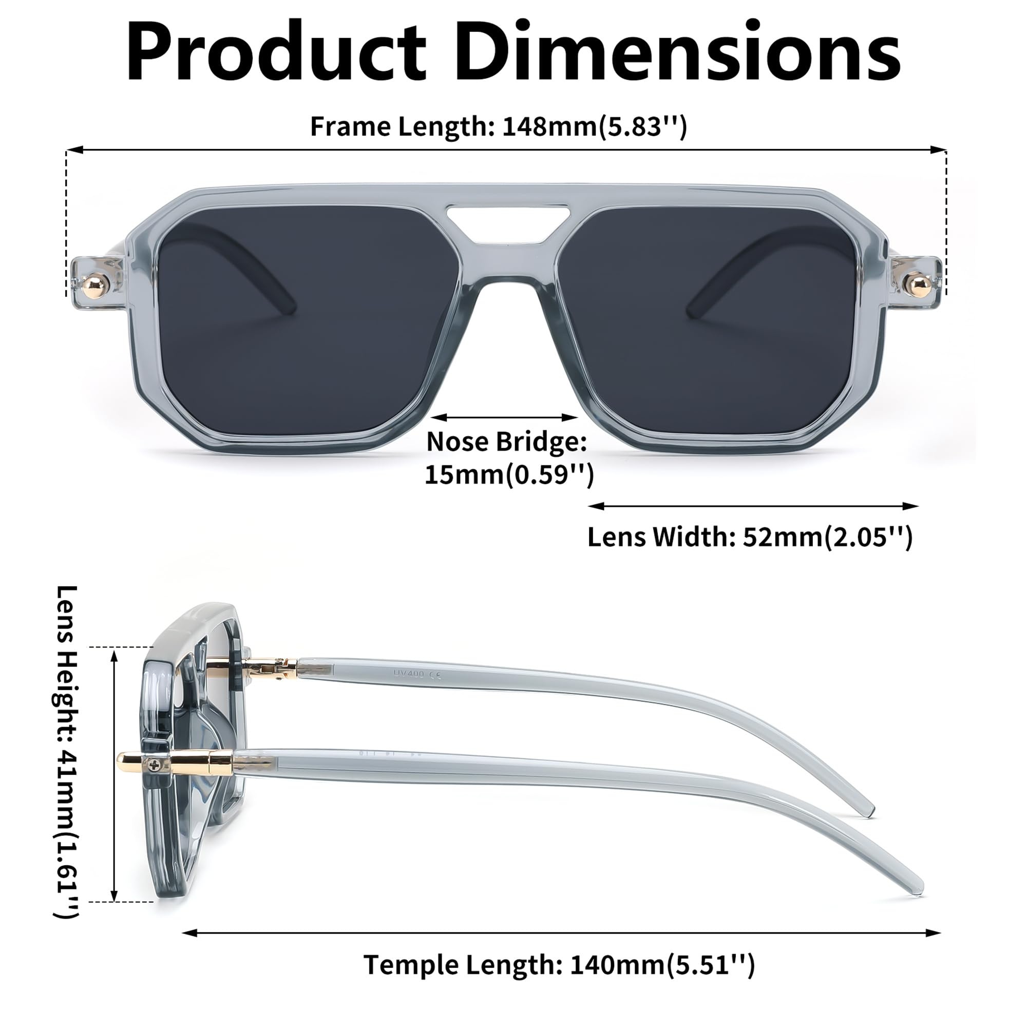 FEISEDY Vintage Square 70s Flat Aviator Sunglasses Women Men Classic Retro Stylish Frame UV400 Sunglasses B2622