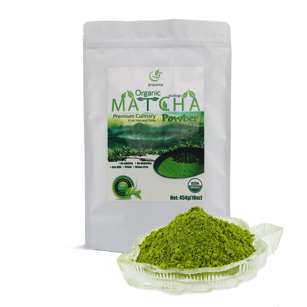 EFOOFAN USDA & COR Certified Organic Ceremonial Grade Matcha Powder – First Harvest Shade-Grown Tencha from Hangzhou, Vibrant Jade Green & Smooth Umami, No Sugar, Ideal for Traditional Tea or Latte (45g Tin)