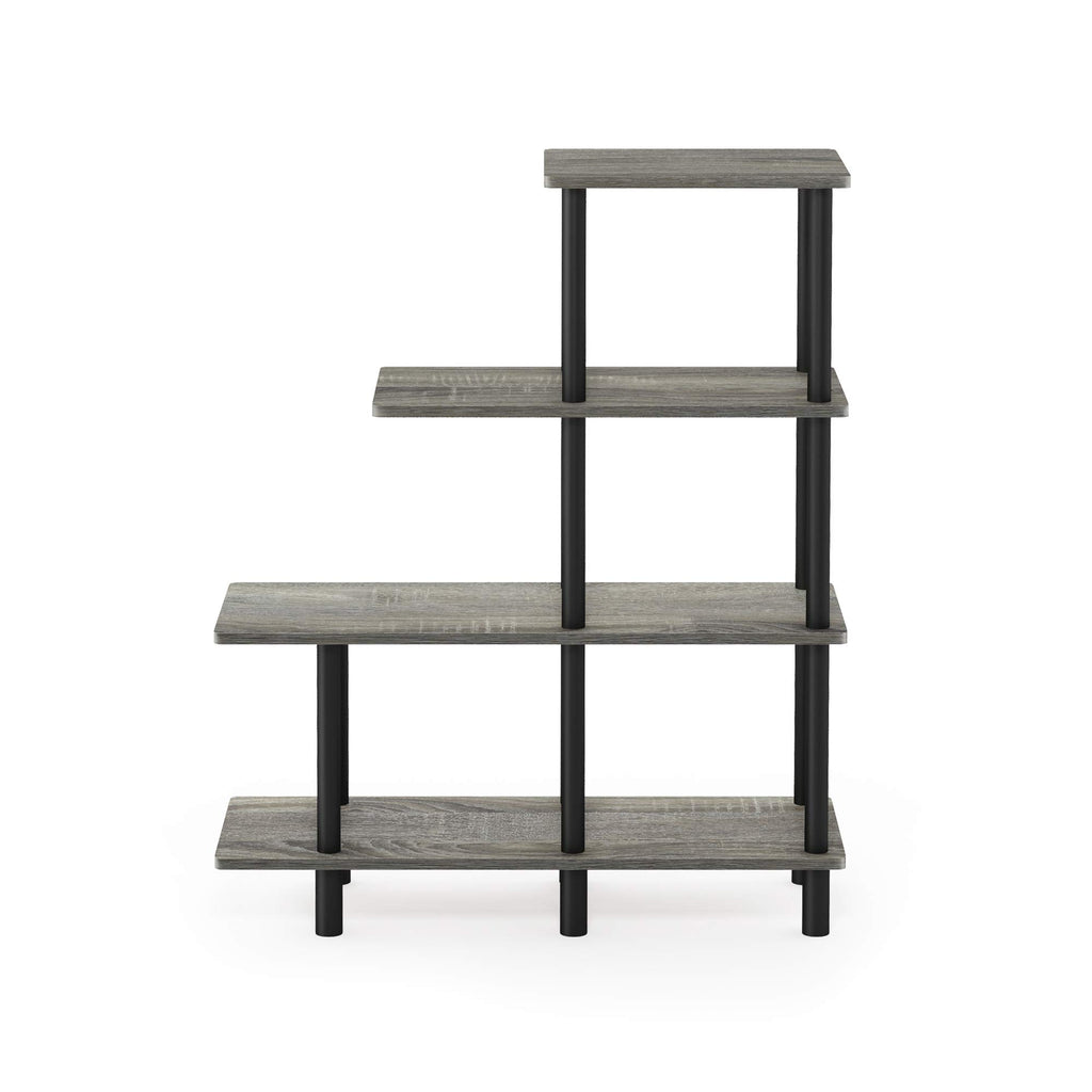 Furinno Turn-N-Tube 4-Tier Design Display Rack, Espresso/Black