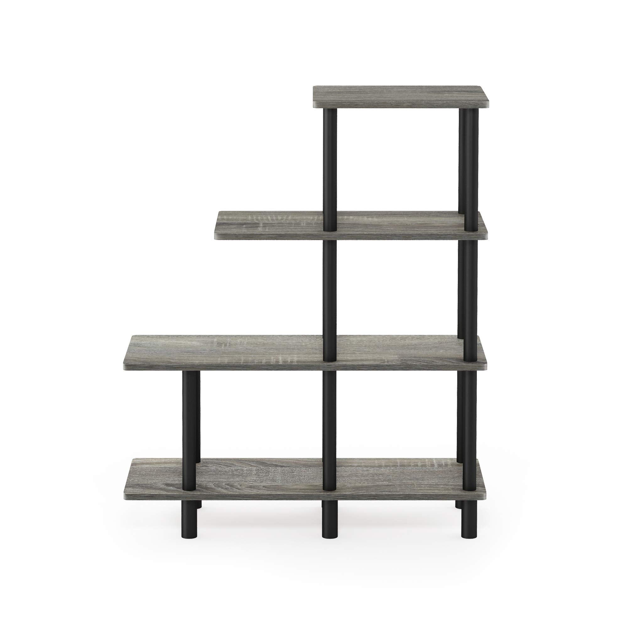 Furinno Turn-N-Tube 4-Tier Design Display Rack, Espresso/Black