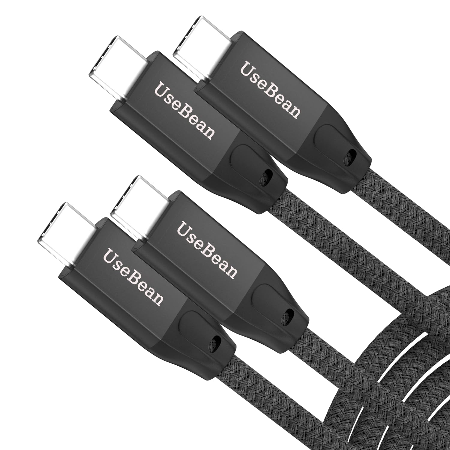UseBean USB C to USB C Cable 100W 0.6FT(2 Pack), Short USB C 3.2 Gen 2X2 20Gbps 4K@60HZ Video Cable,Type C to C Charger Cord Fast Charge,for iPhone 15,MacBook, iPad Pro Air Mini,Galaxy S24/S23