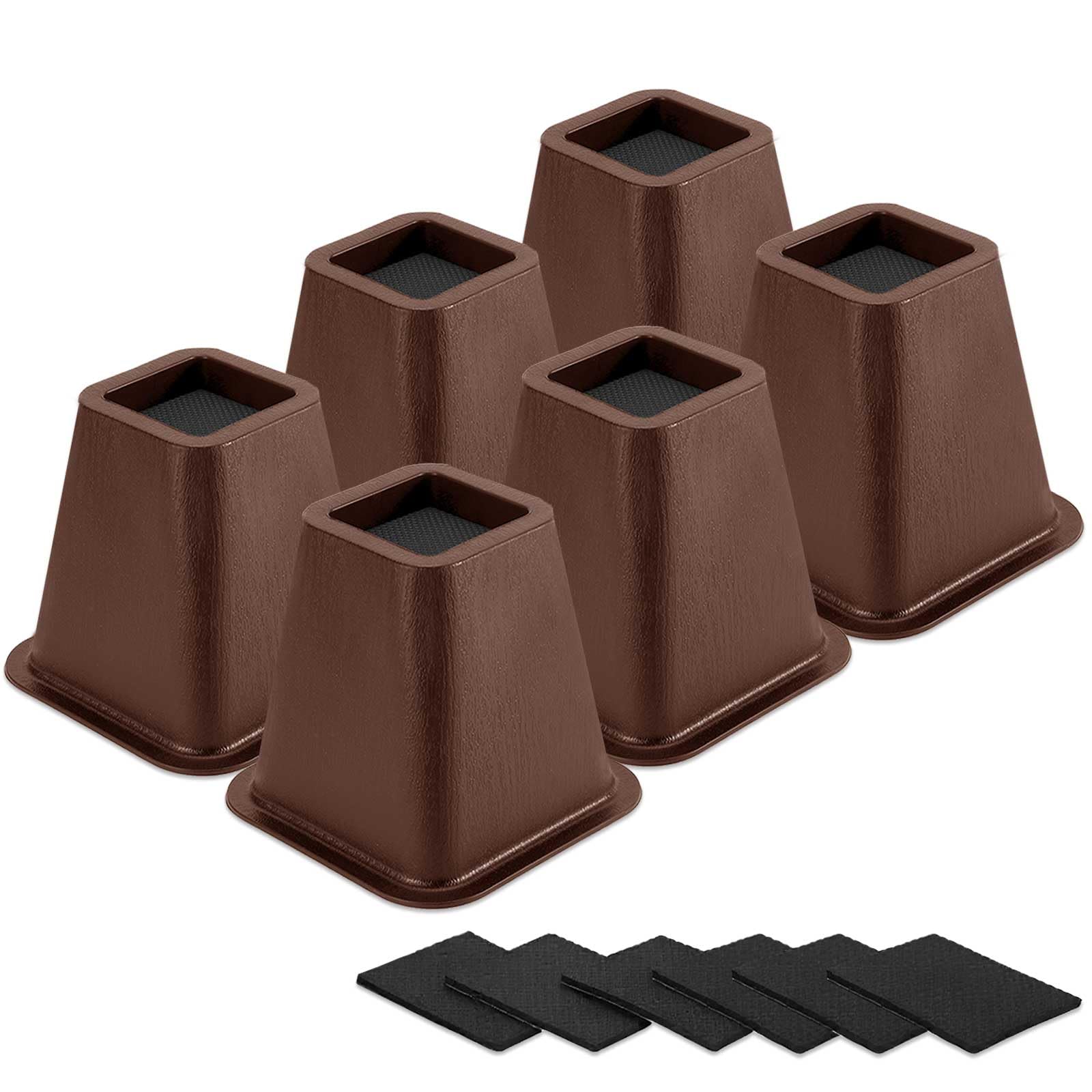 12 Pack Furniture Risers 1 Inch, Adjustable Bed Risers Heavy Duty for Table Desk Couch Chair Sofa Cabinet Bed Frame Dorm, Square Stackable Table Leg Risers Lift Height 1", 2" or 3", Black