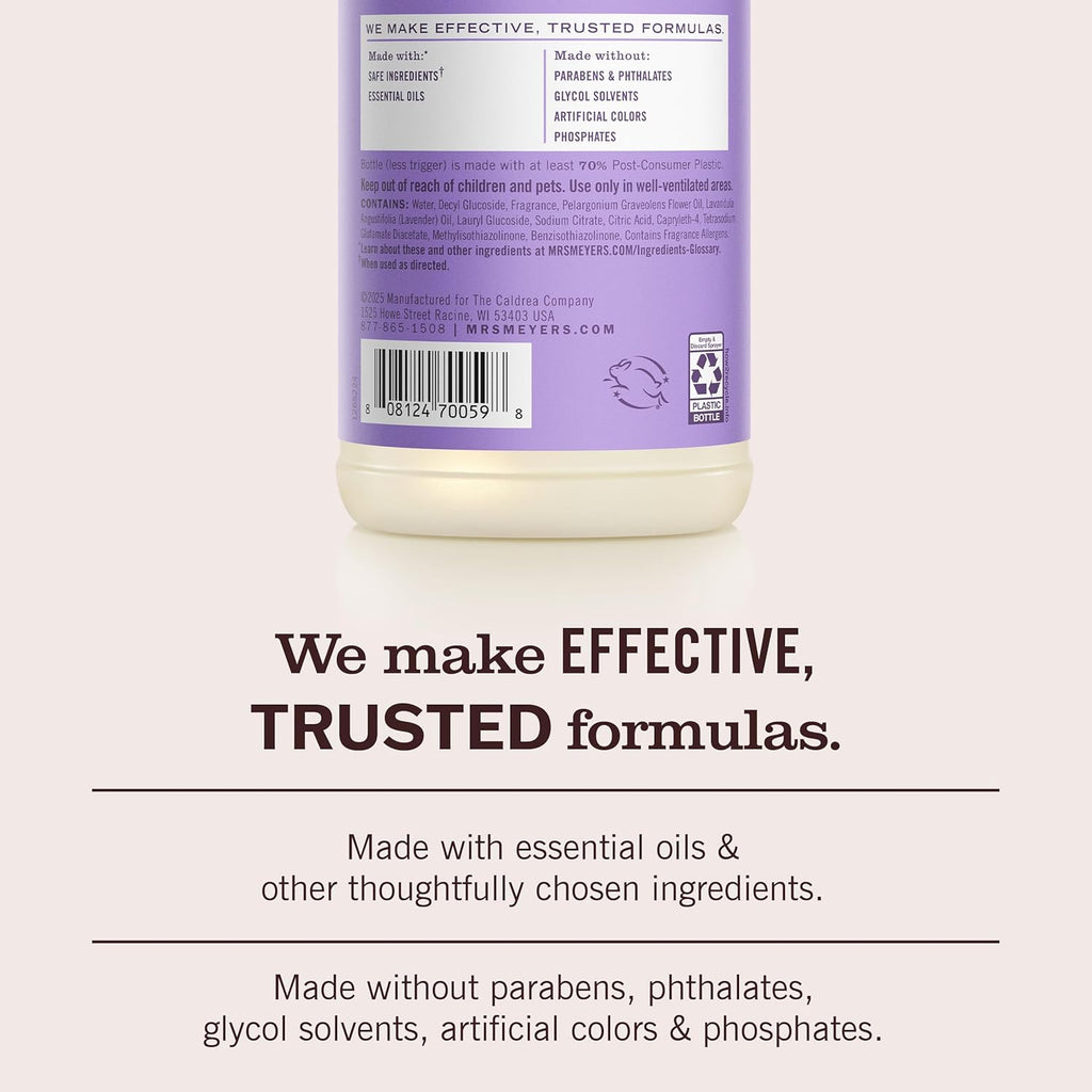 MRS. MEYER'S CLEAN DAY Multi-Surface Everyday Cleaner, Lilac Scent, 16 Ounce Bottle (Pack of 3)
